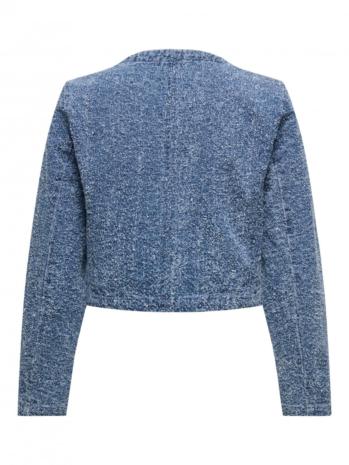 온리 트렌디 크롭 데님 재킷 15338586_2115 BLUE / MEDIUM BLUE DENIM - 상세 이미지 4