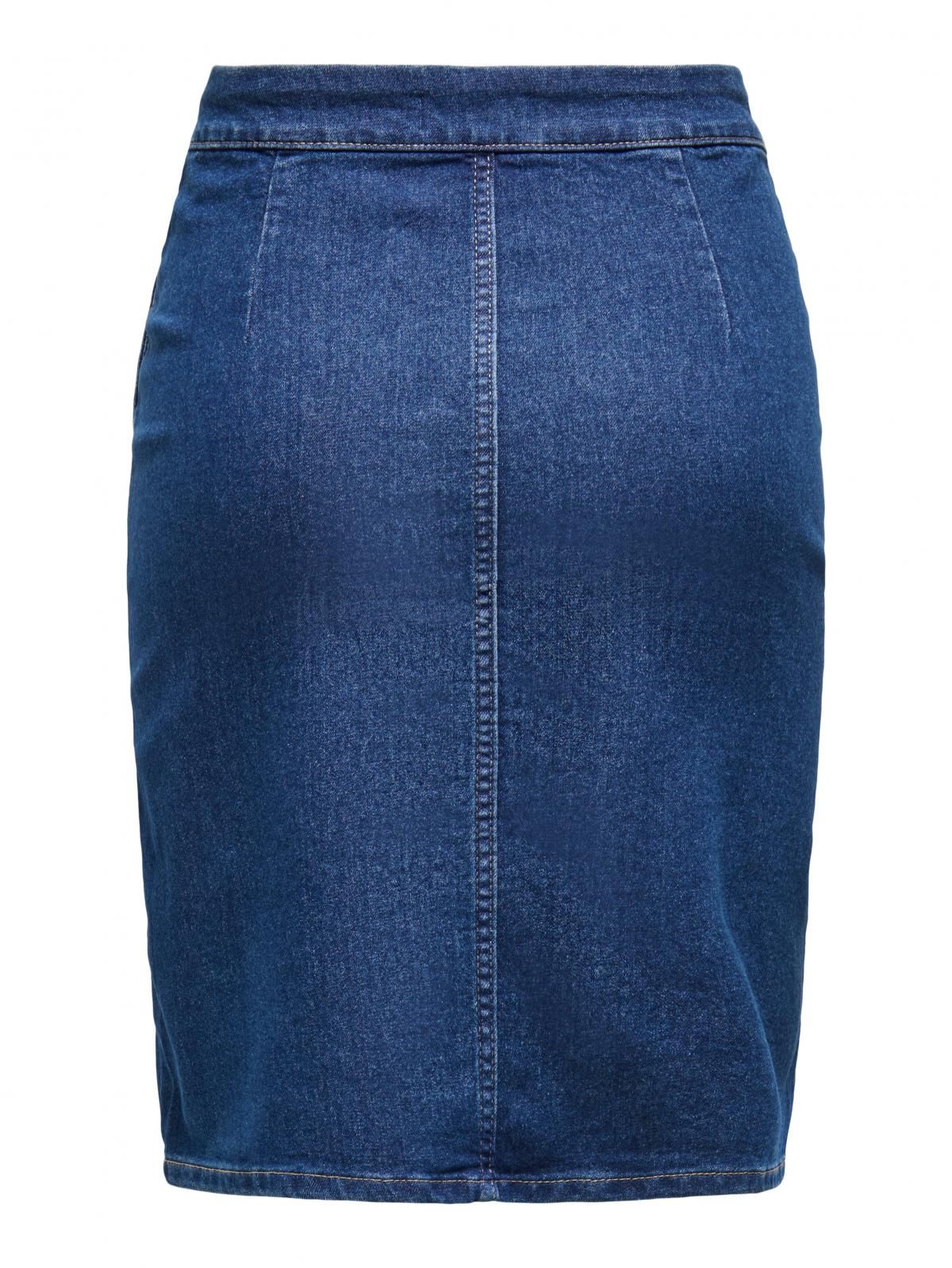온리 데님 트렌디 버튼 미니 스커트 15357946_2114 BLUE / DARK BLUE DENIM - 상세 이미지 4