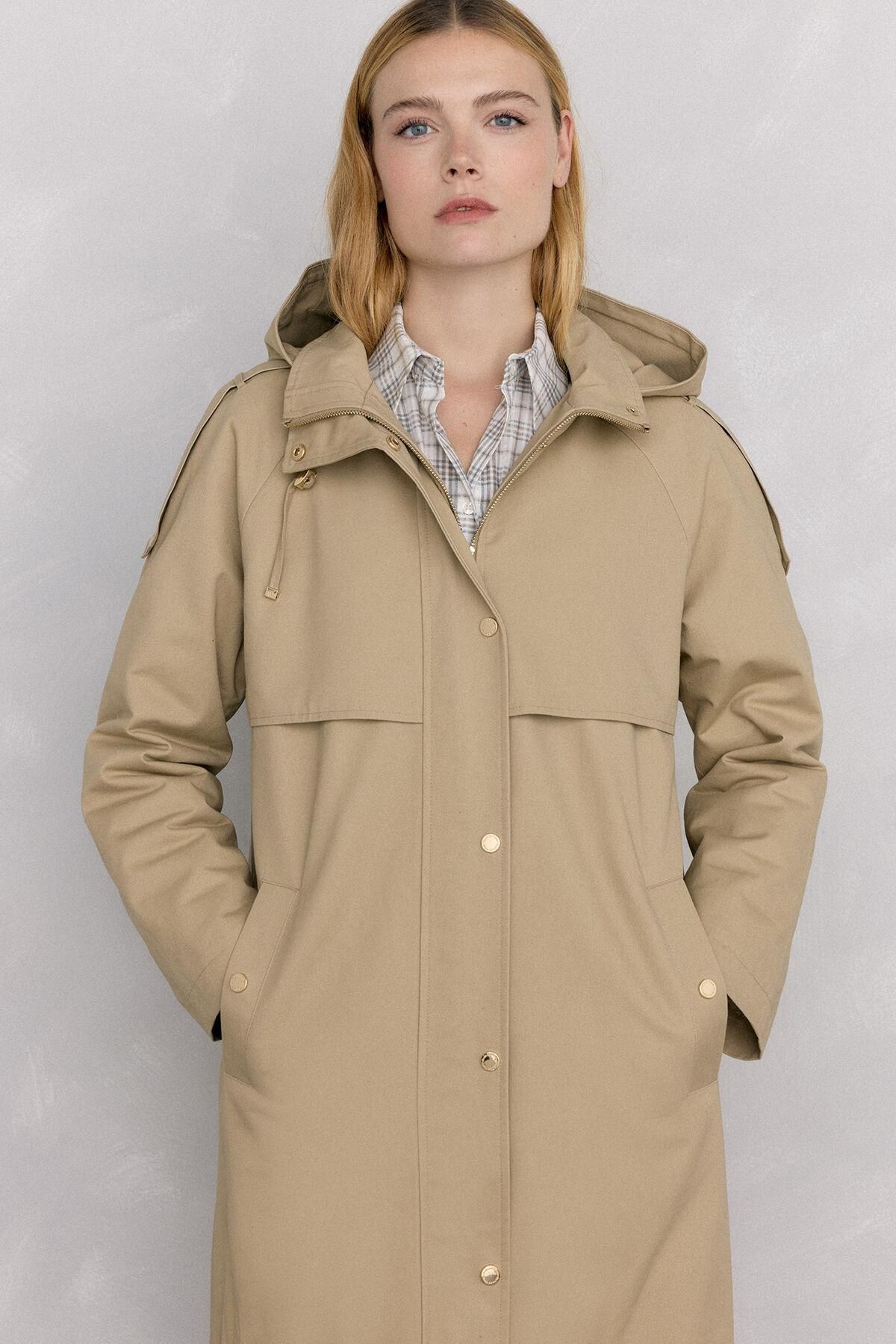 페드로 델 이에로 베이지 후드 롱 패딩 파카 8572341 BEIGE - 상세 이미지 5