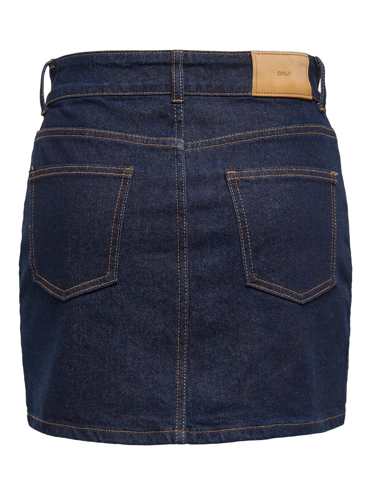 온리 테크니컬 데님 미니 스커트 15352058_2114_1200239 BLUE / DARK BLUE DENIM - 상세 이미지 4