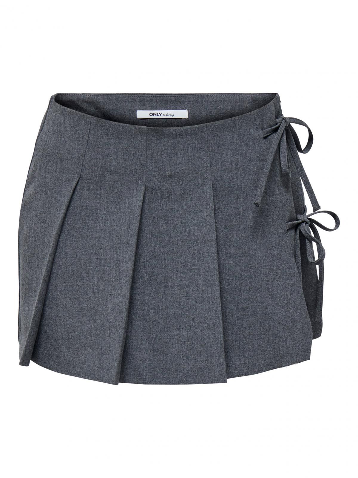 온리 플리츠 랩 미니 스커트 15357232_2383 GREY / DARK GREY MELANGE - 상세 이미지 3