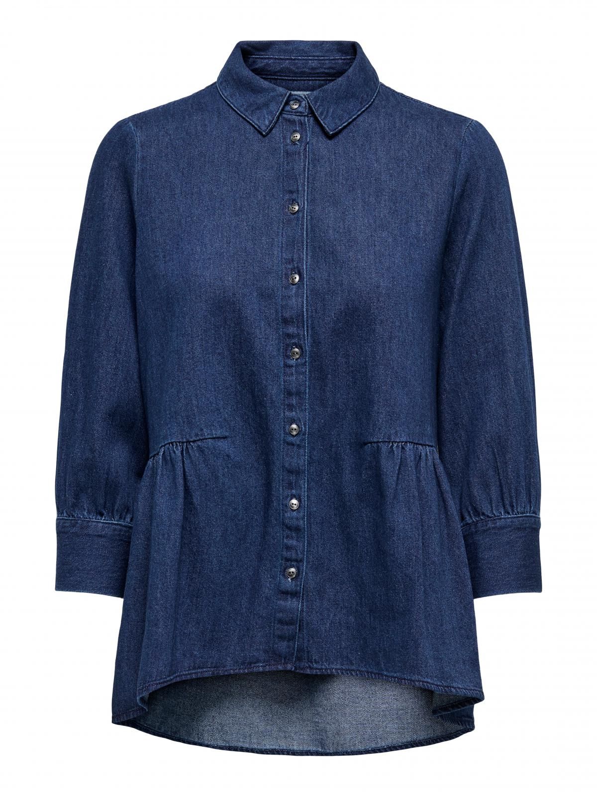 온리 데님 셔츠 벌룬소매 릴랙스핏 15232224_2114 BLUE / DARK BLUE DENIM - 상세 이미지 4