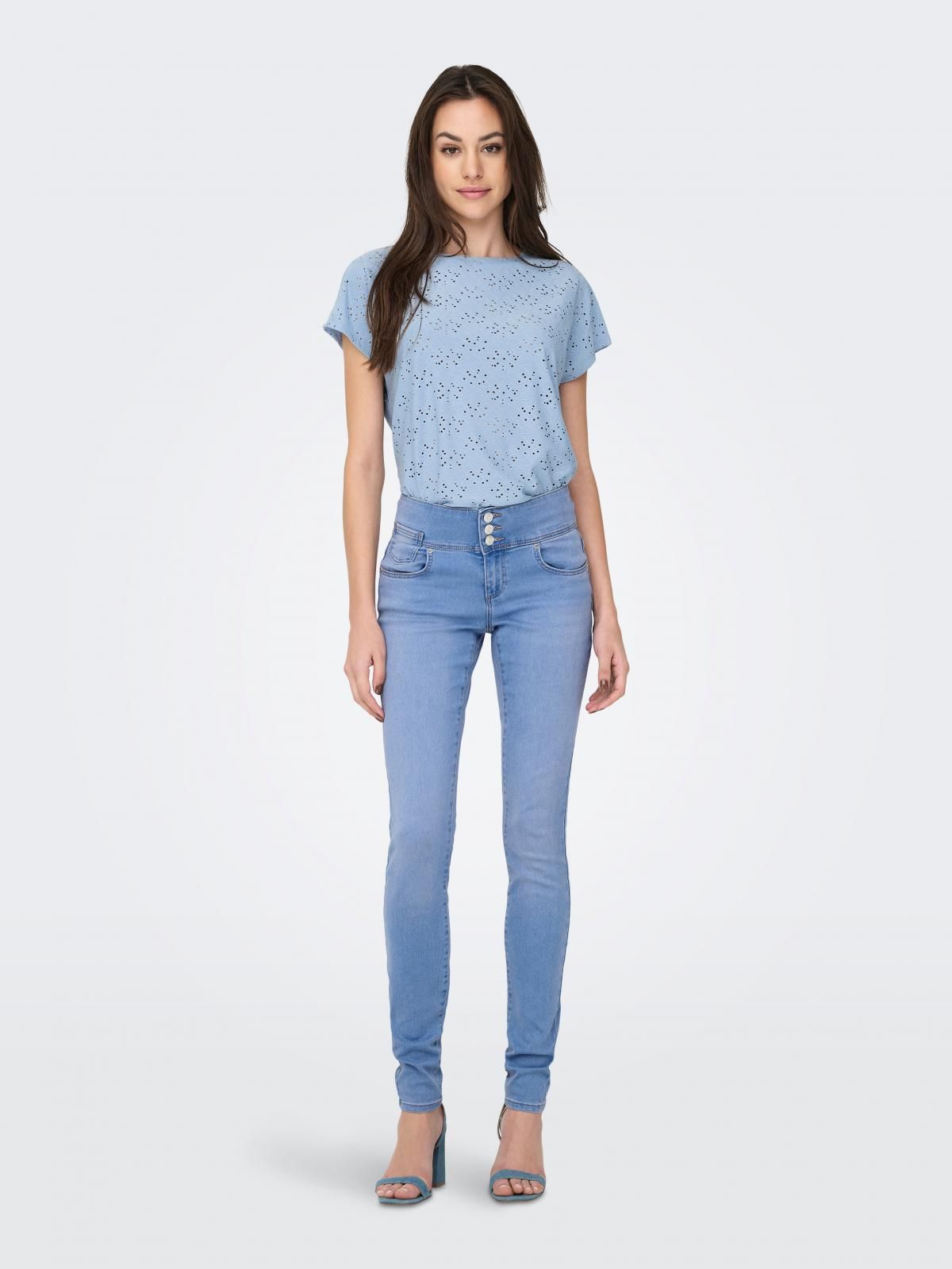 온리 레이스 디테일 라운드넥 반팔 티셔츠 15231005_3013 BLUE / SOFT CHAMBRAY - 상세 이미지 2