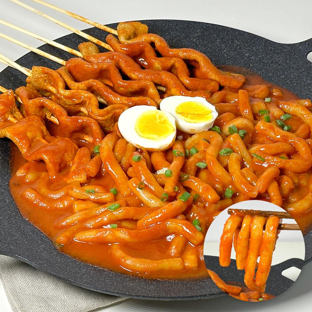 [귀빈정] 제천식 빨간오뎅 누들떡볶이 4-5인분 (꼬치어묵2팩+누들떡2팩+빨강소스2팩)