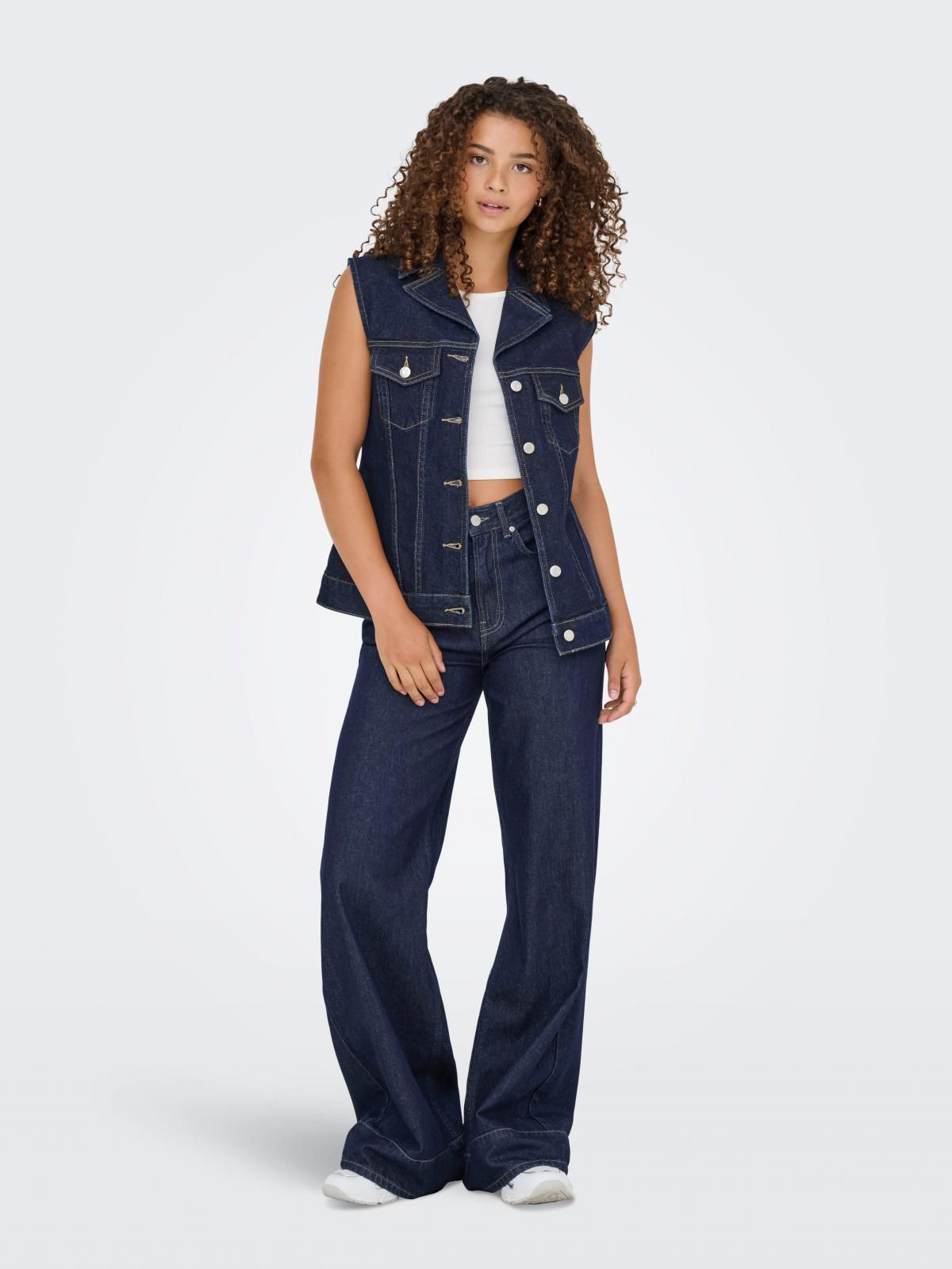 온리 데님 테일러드 베스트 15356846_2114_1216561 BLUE / DARK BLUE DENIM - 상세 이미지 5