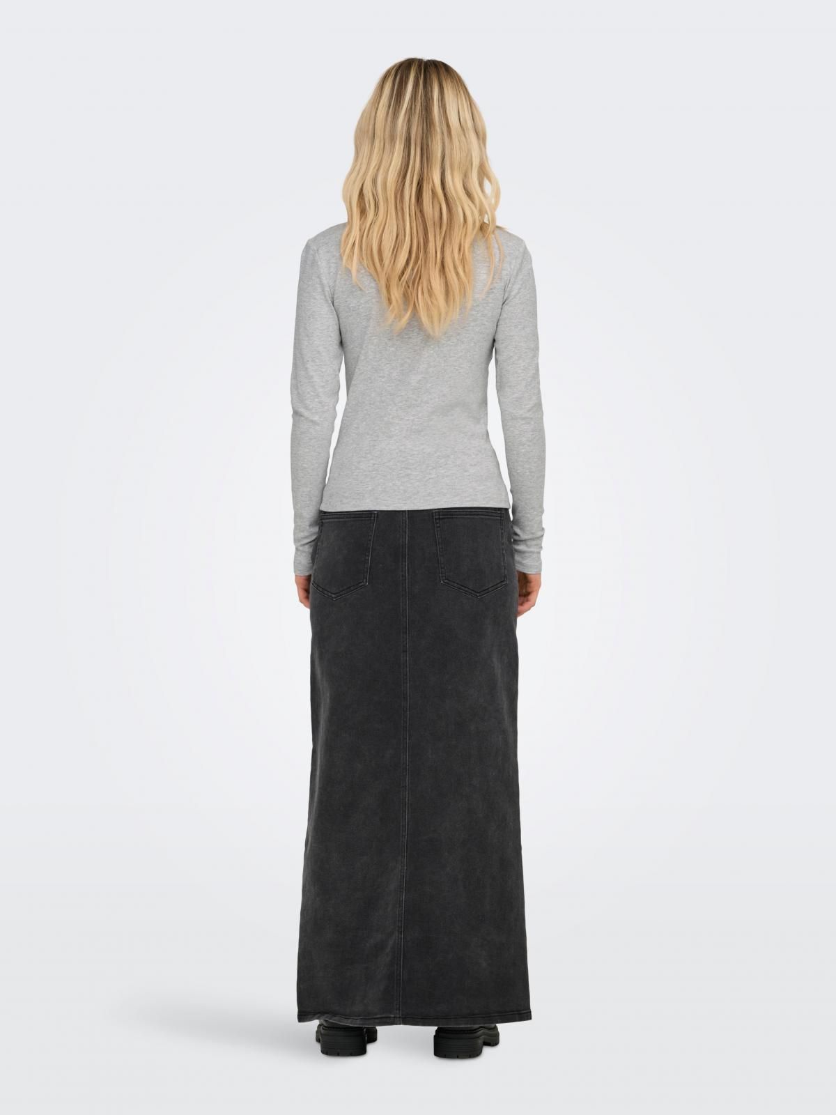 온리 베이직 그레이 슬림핏 긴팔 티셔츠 15323159_2381 GREY / LIGHT GREY MELANGE - 상세 이미지 2