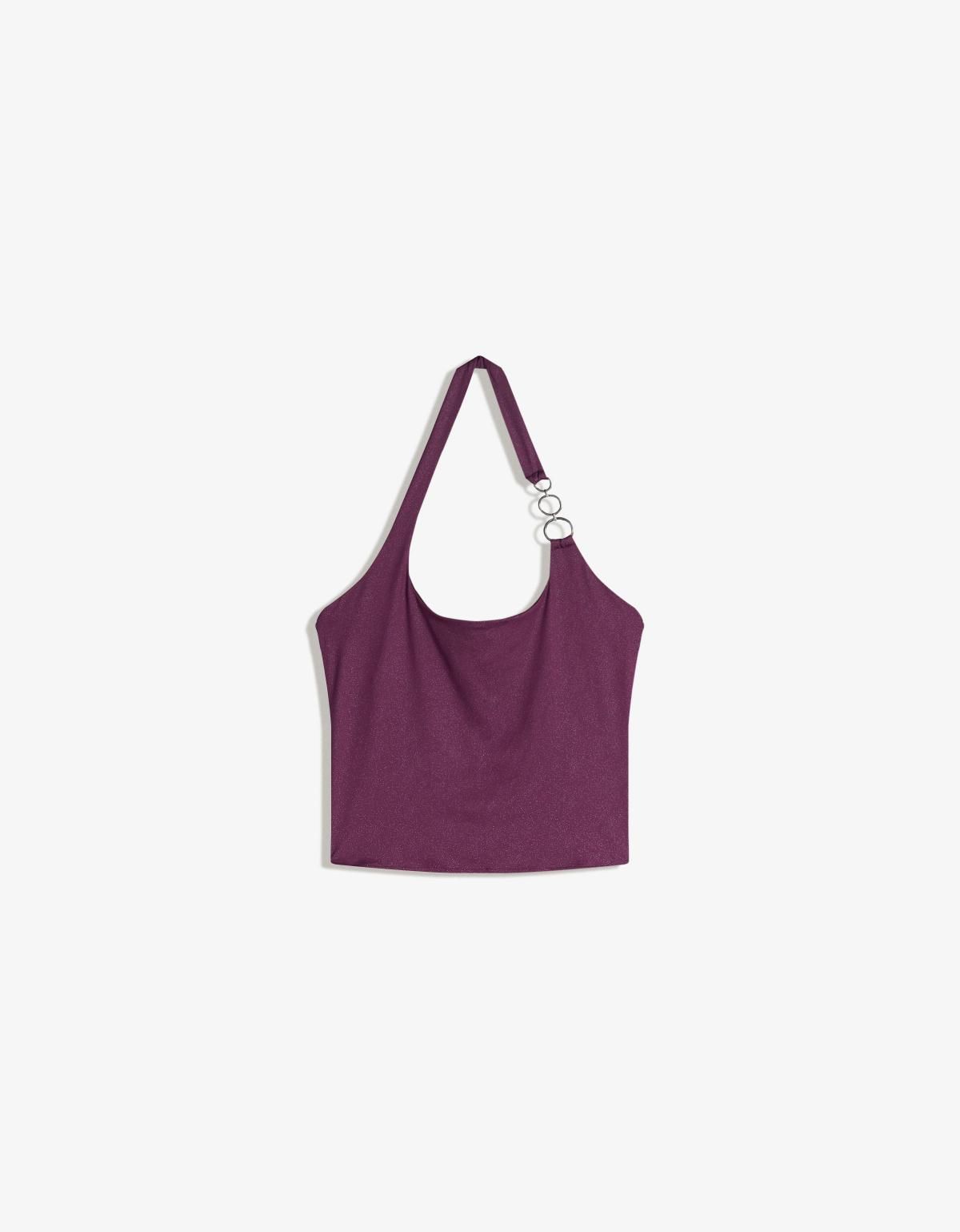 버쉬카 퍼플 아일렛 홀터넥 크롭 탑 8790/360 VIOLET - 상세 이미지 2