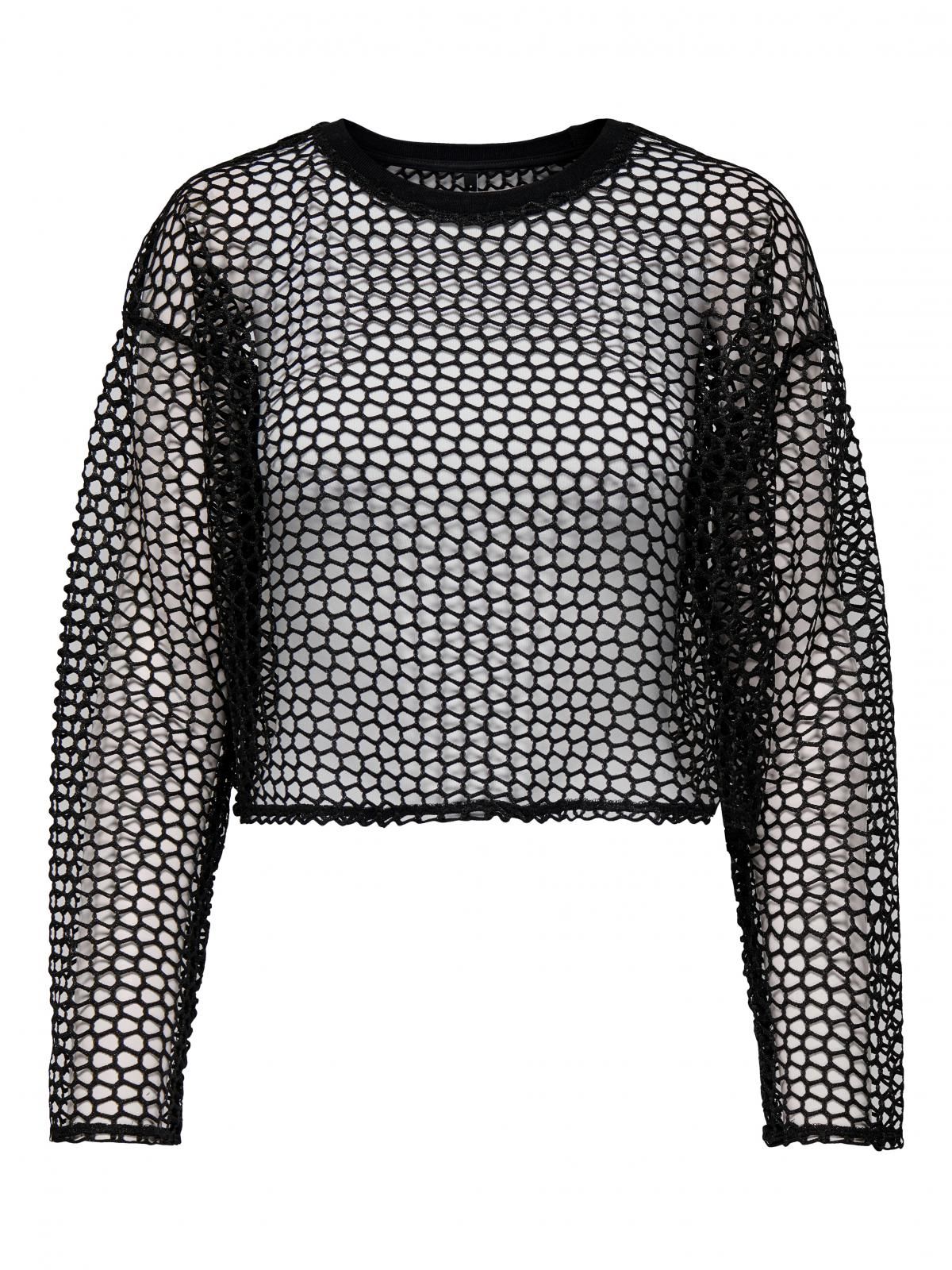 온리 글리터 크롭 시스루 롱슬리브 탑 15333607_2161_1161355 BLACK / BLACK - 상세 이미지 3