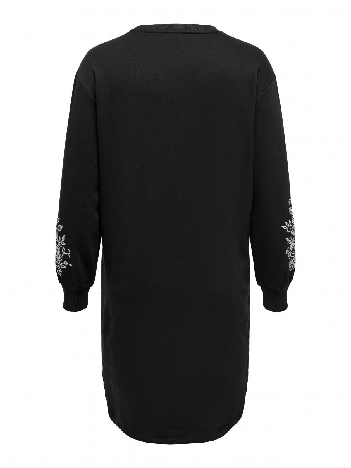 온리 빅사이즈 플라워 자수 미디 원피스 15356509_2161_1215038 BLACK / BLACK - 상세 이미지 4