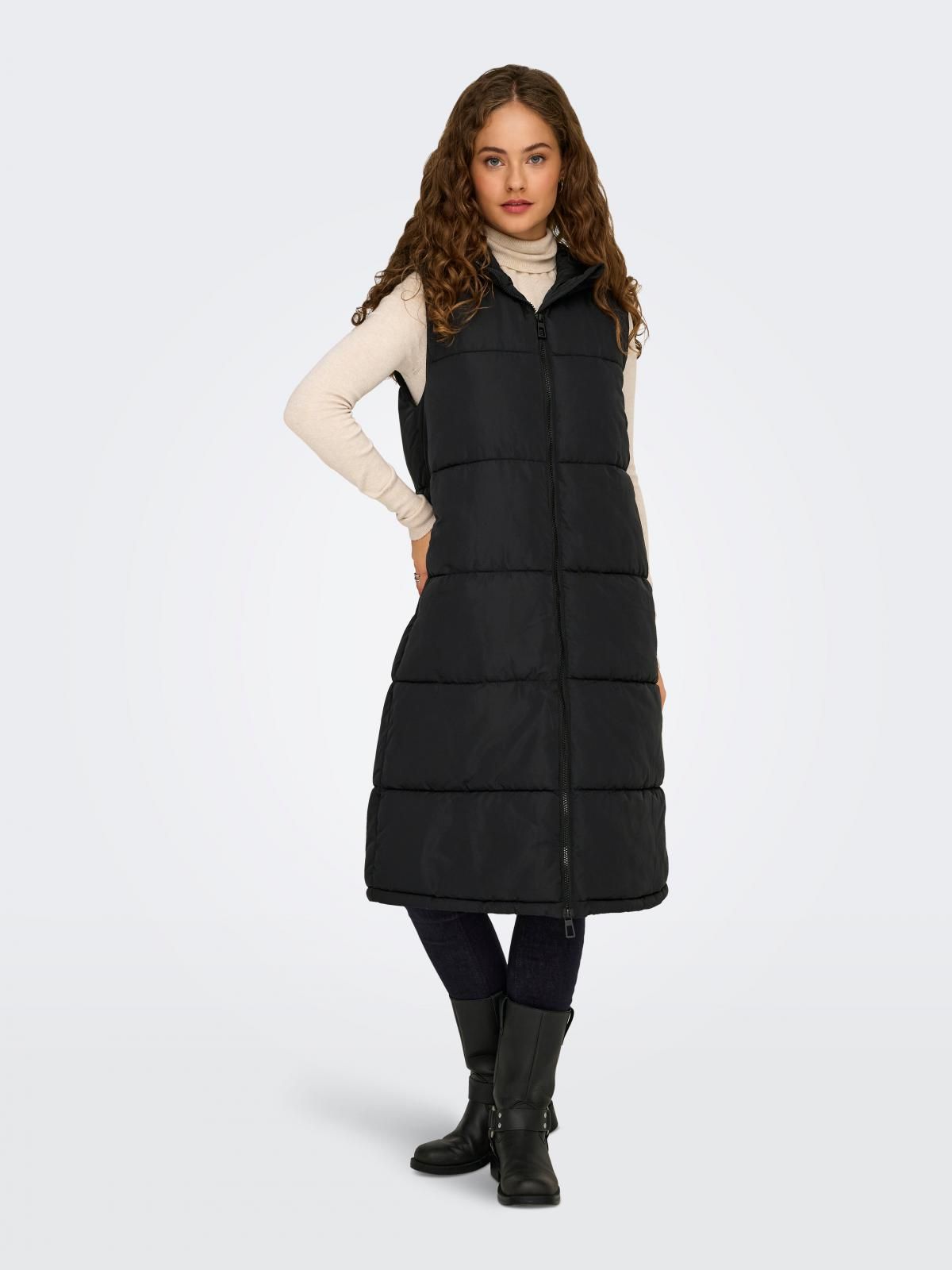 온리 하이넥 롱 패딩 베스트 15241995_2161 BLACK / BLACK - 상세 이미지 5