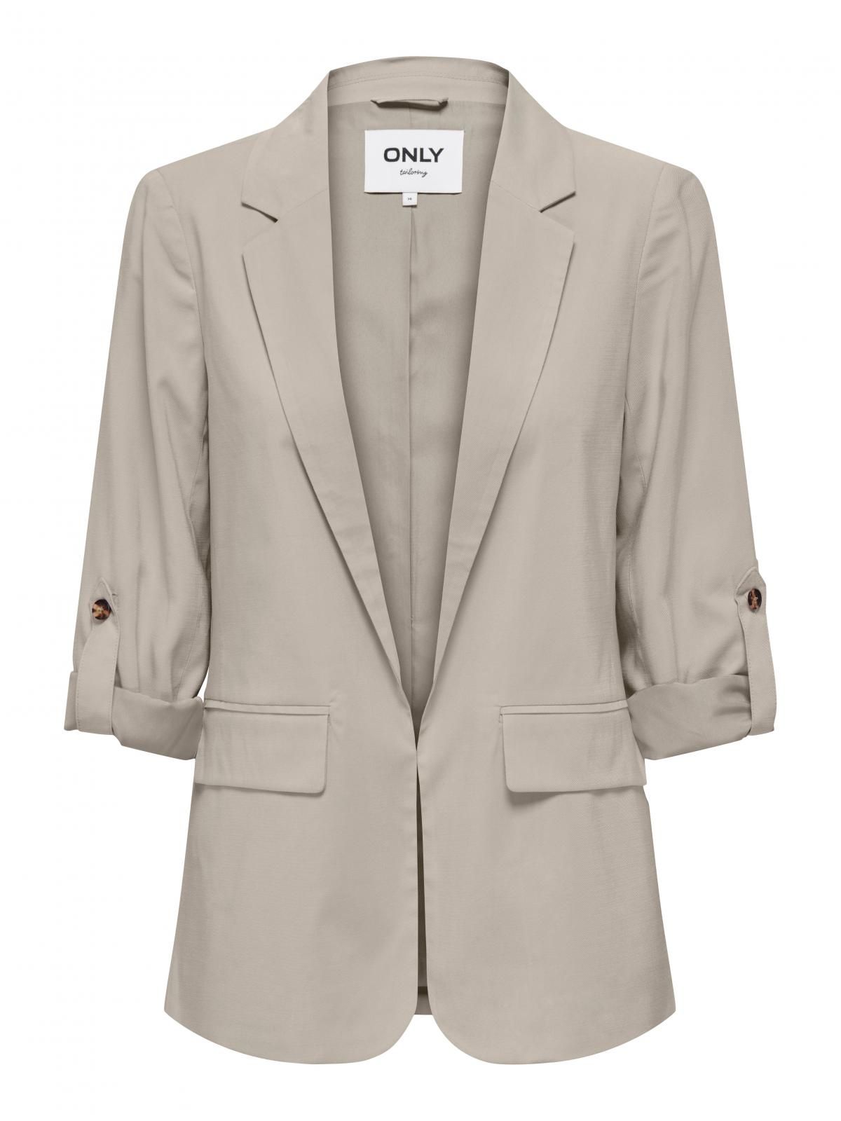 온리 테크니컬 루즈핏 롱 블레이저 15310839_4481 GREY / PURE CASHMERE - 상세 이미지 3