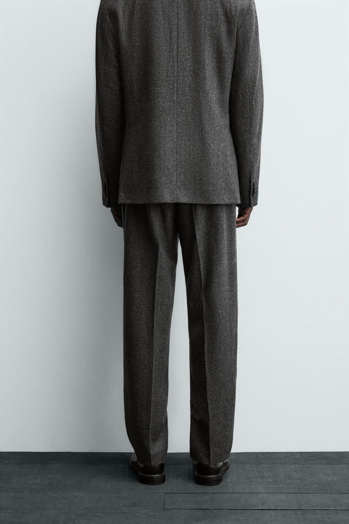 자라 프리미엄 울블렌드 텍스처 정장팬츠 9815/249 ANTHRACITE GREY - 상세 이미지 3