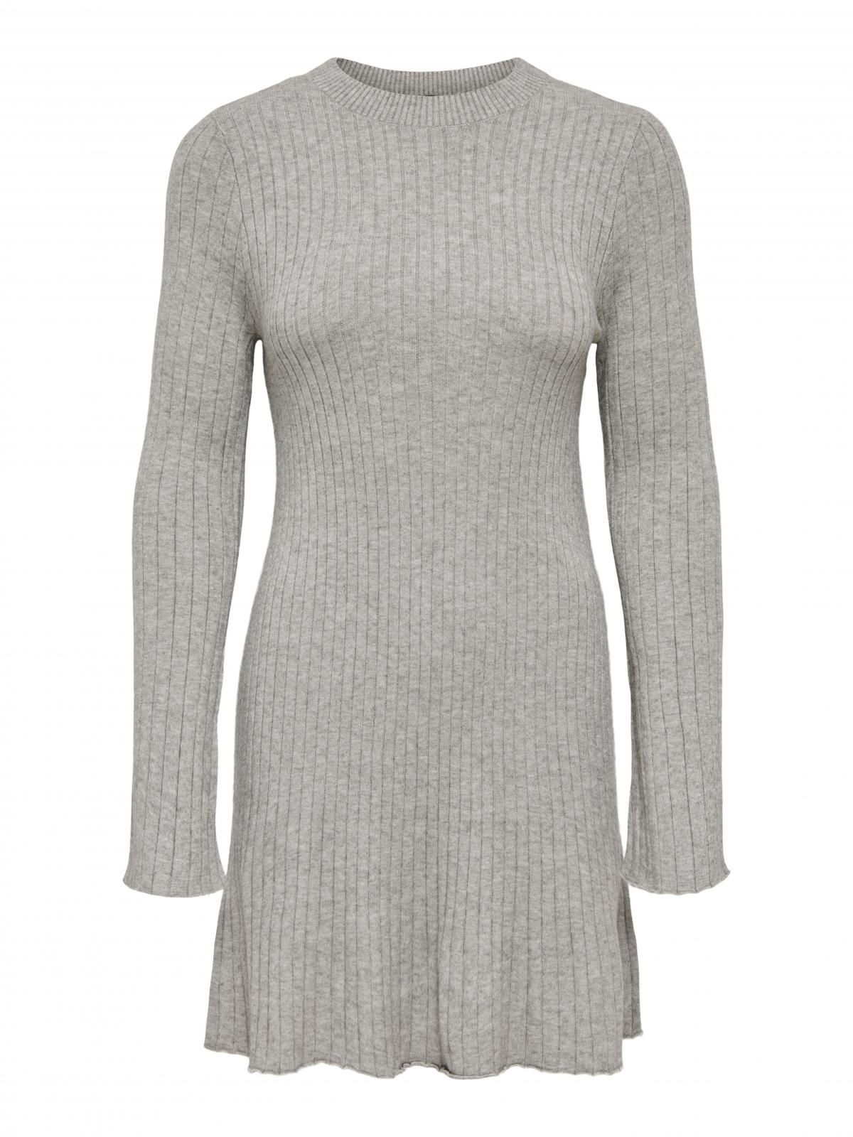 온리 테크니컬 라운드넥 니트 미니 원피스 15352211_2382 GREY / MEDIUM GREY MELANGE - 상세 이미지 3