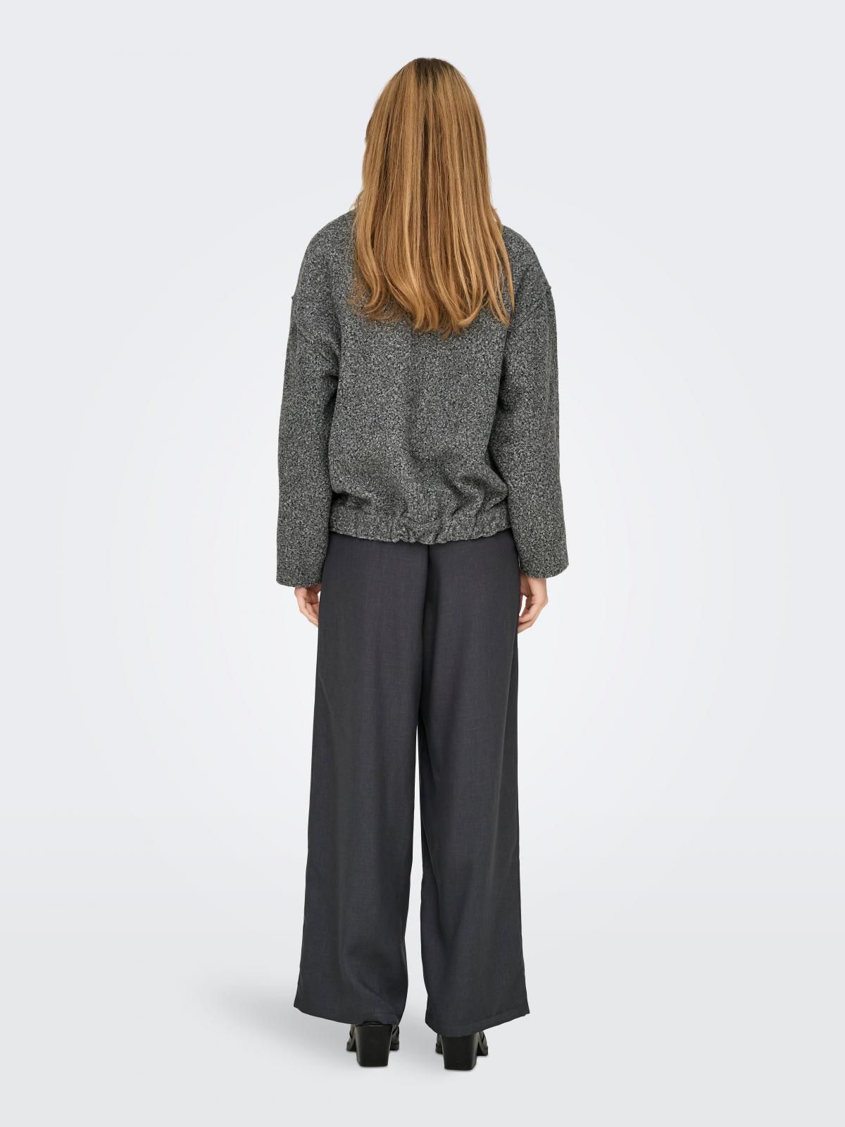 온리 오버핏 테크니컬 숏 봄버 재킷 15322368_2383 GREY / DARK GREY MELANGE - 상세 이미지 2