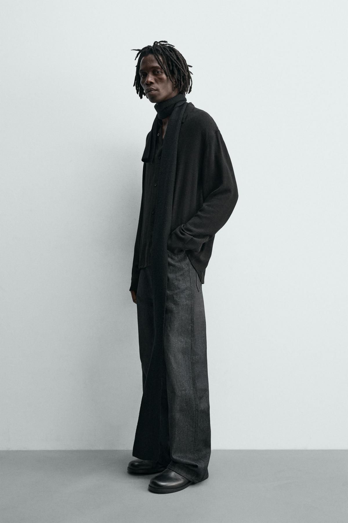 자라 테크니컬 릴렉스핏 텍스처 블랙 셔츠 1450/304 BLACK - 상세 이미지 5