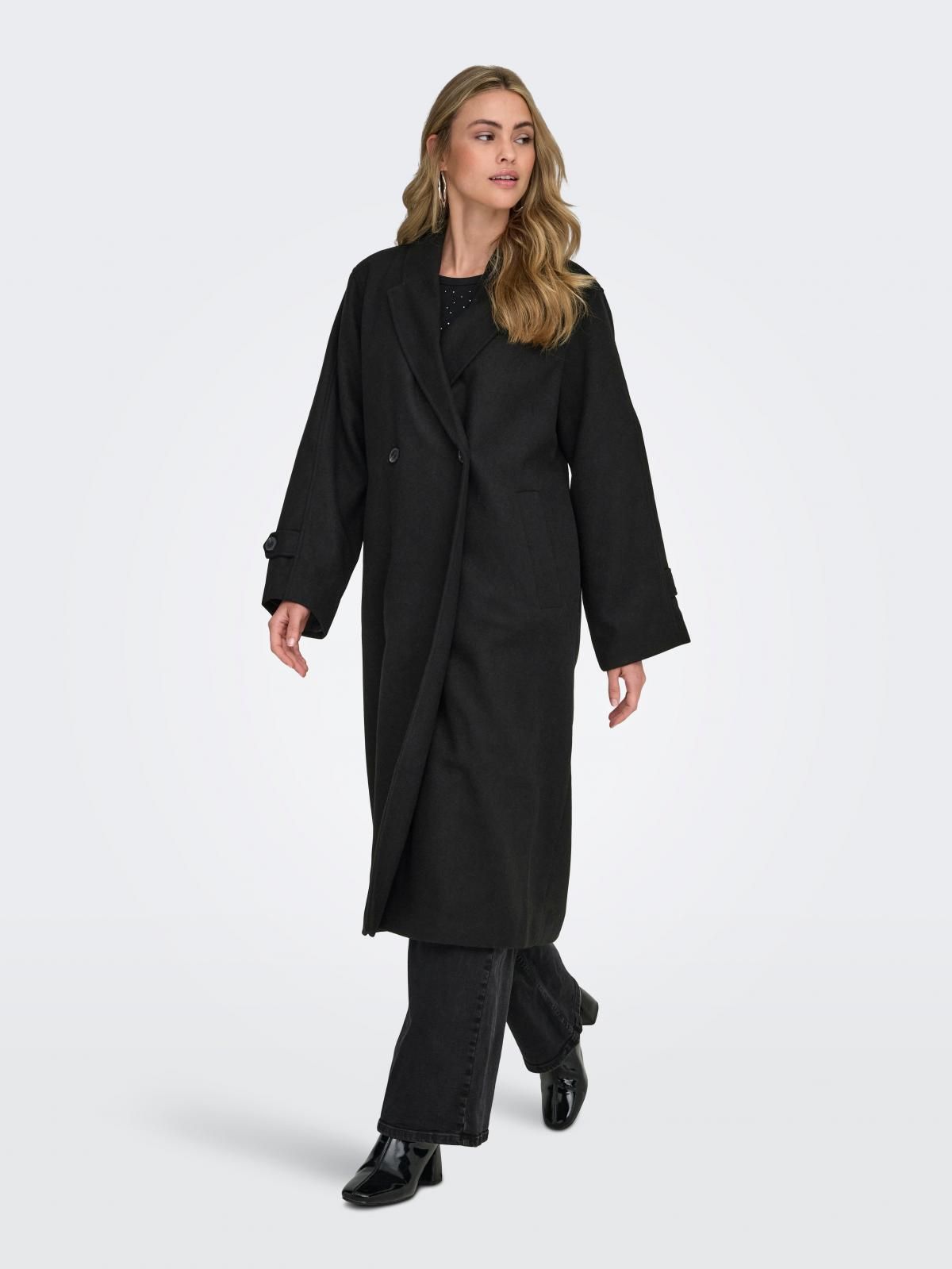 온리 테크니컬 울 롱코트 15367942_2161_1250348 BLACK / BLACK - 상세 이미지 5
