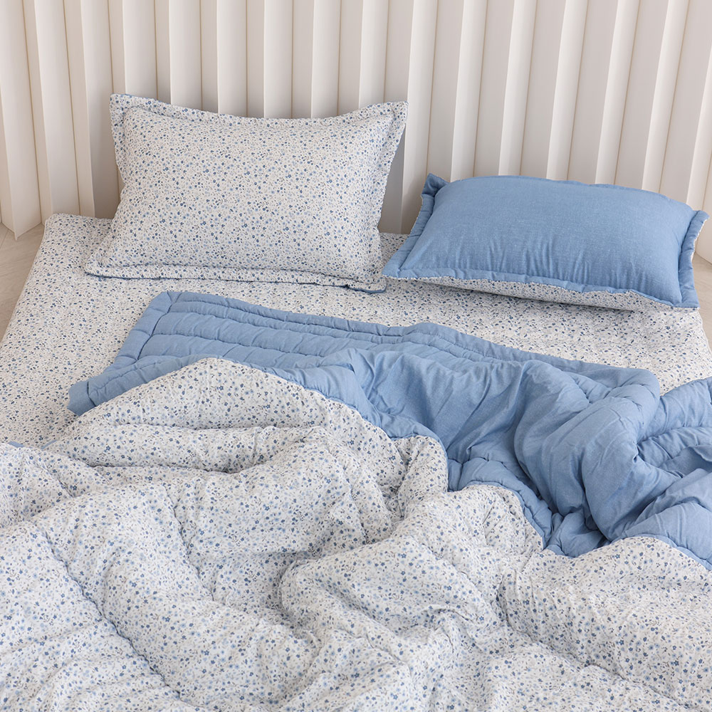 아르떼베딩 잔꽃 요매트 (요커버+솜매트) 바닥에까는 미끄럼방지 누빔 5cm