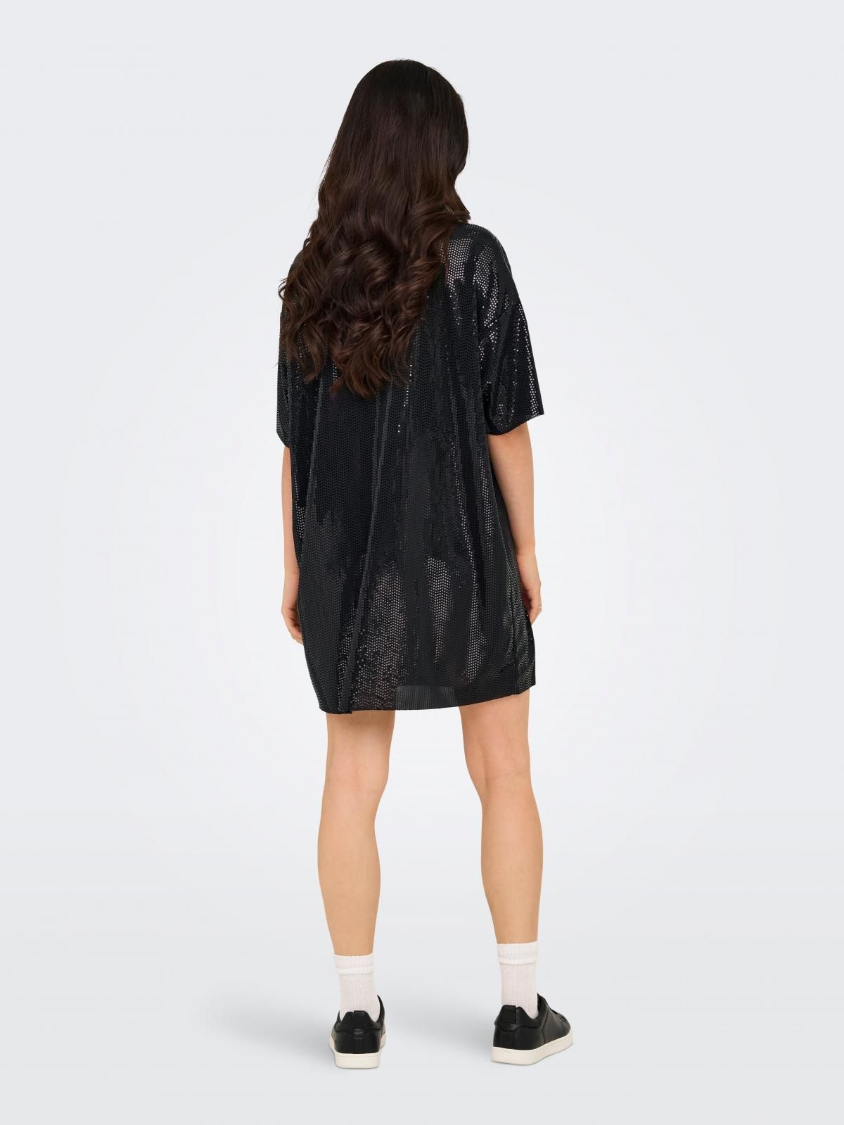 온리 글리터 반팔 미니 원피스 라운드넥 15356824_2161_1220192 BLACK / BLACK - 상세 이미지 2