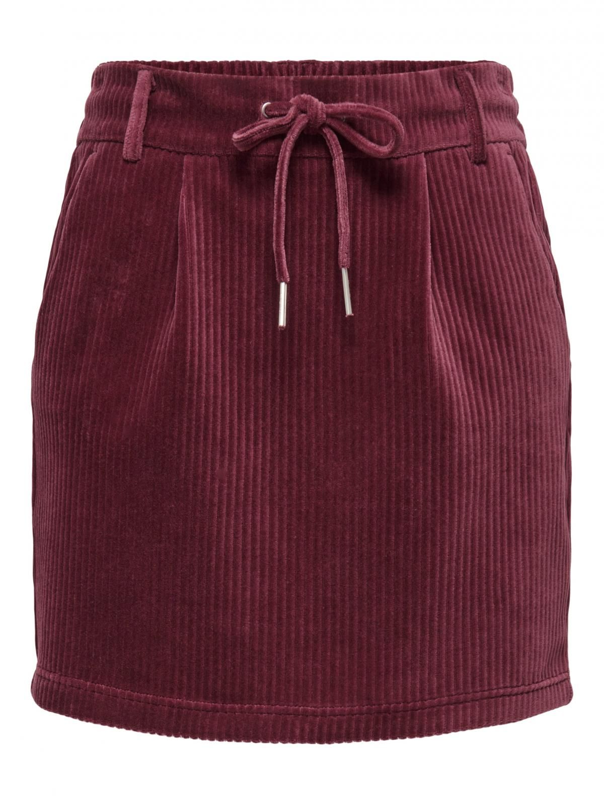 온리 캐주얼 벨벳 드로스트링 미니 스커트 15192876_877 RED / TAWNY PORT - 상세 이미지 3