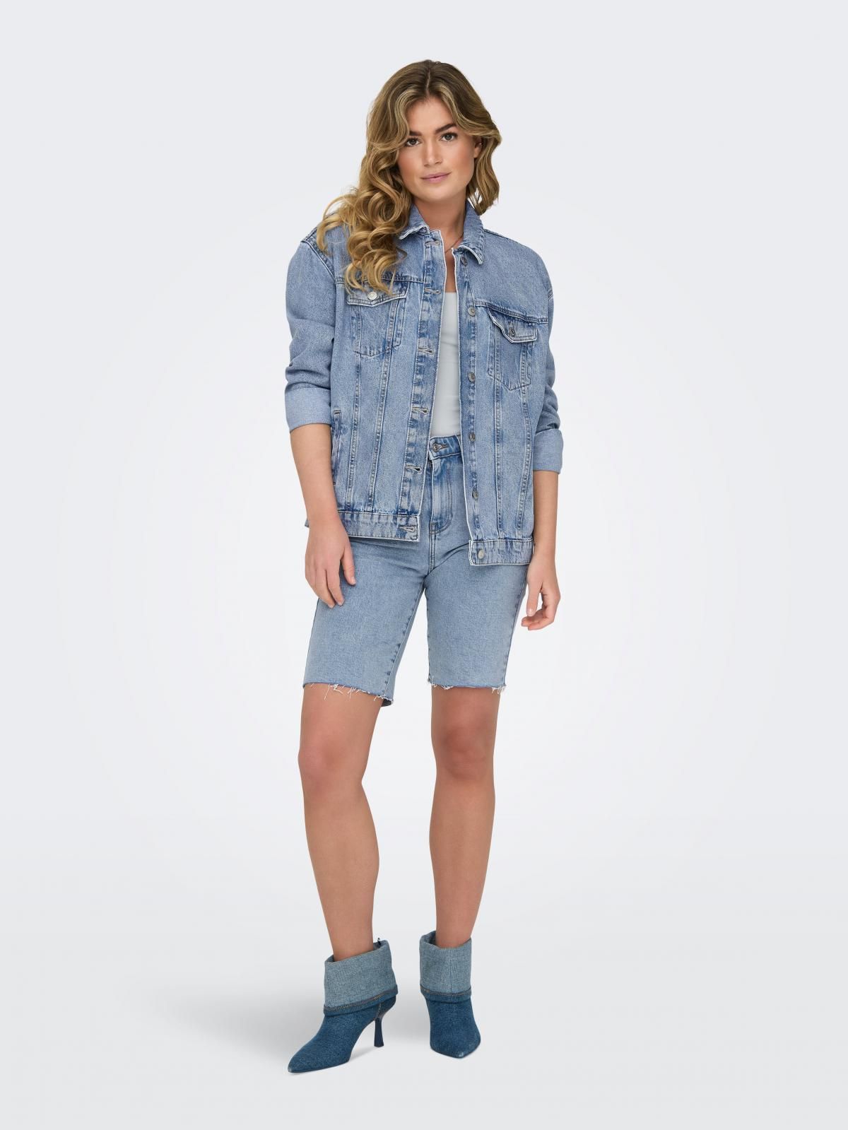 온리 트렌디 데님 데님 재킷 15290378_2116 BLUE / LIGHT BLUE DENIM - 상세 이미지 5