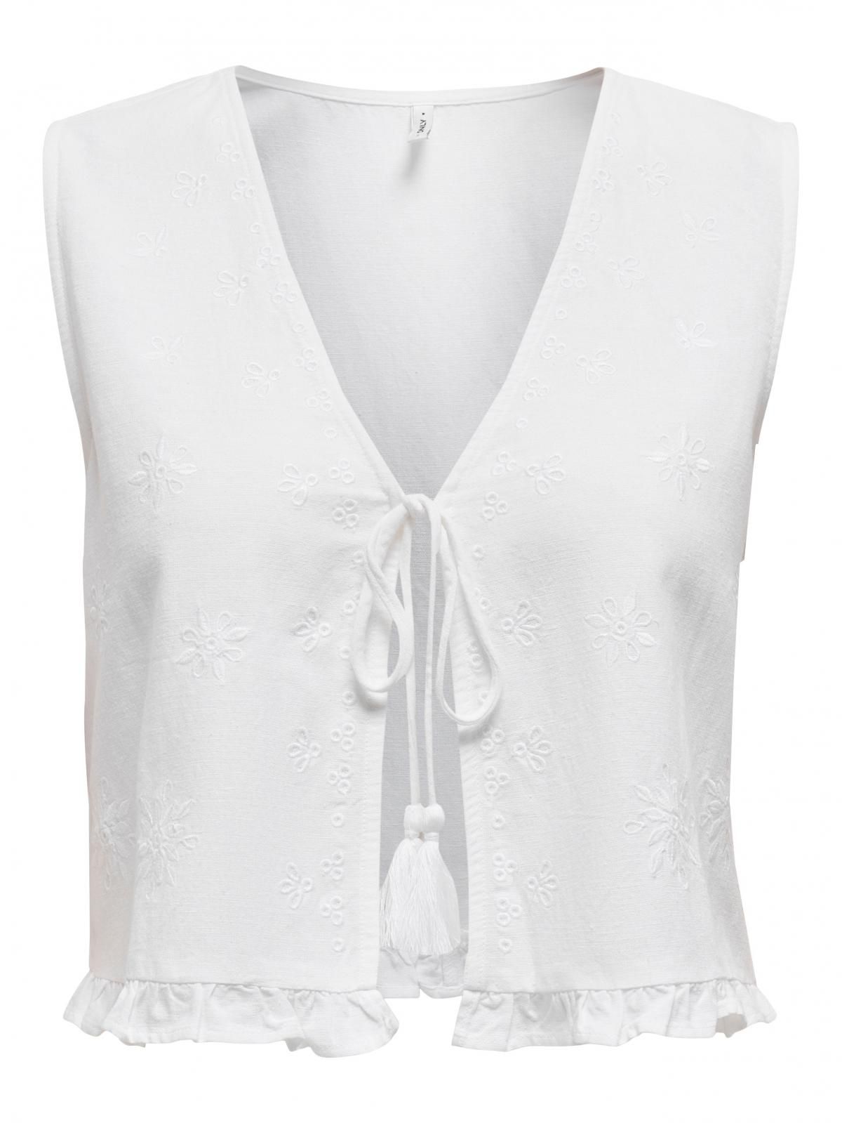 온리 라이트 브이넥 슬리브리스 베스트 15346503_5 WHITE / BRIGHT WHITE - 상세 이미지 3