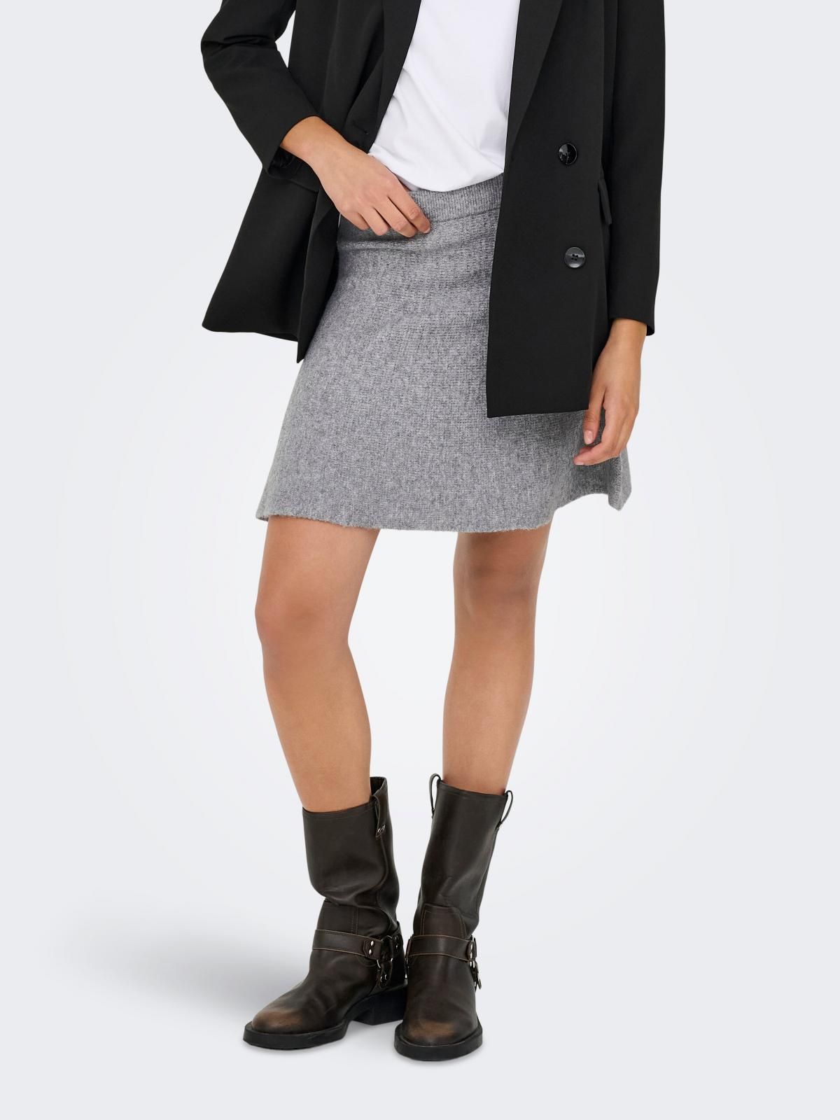 제이디와이 A라인 니트 미니 스커트 15351670_2382 GREY / MEDIUM GREY MELANGE - 상품 이미지