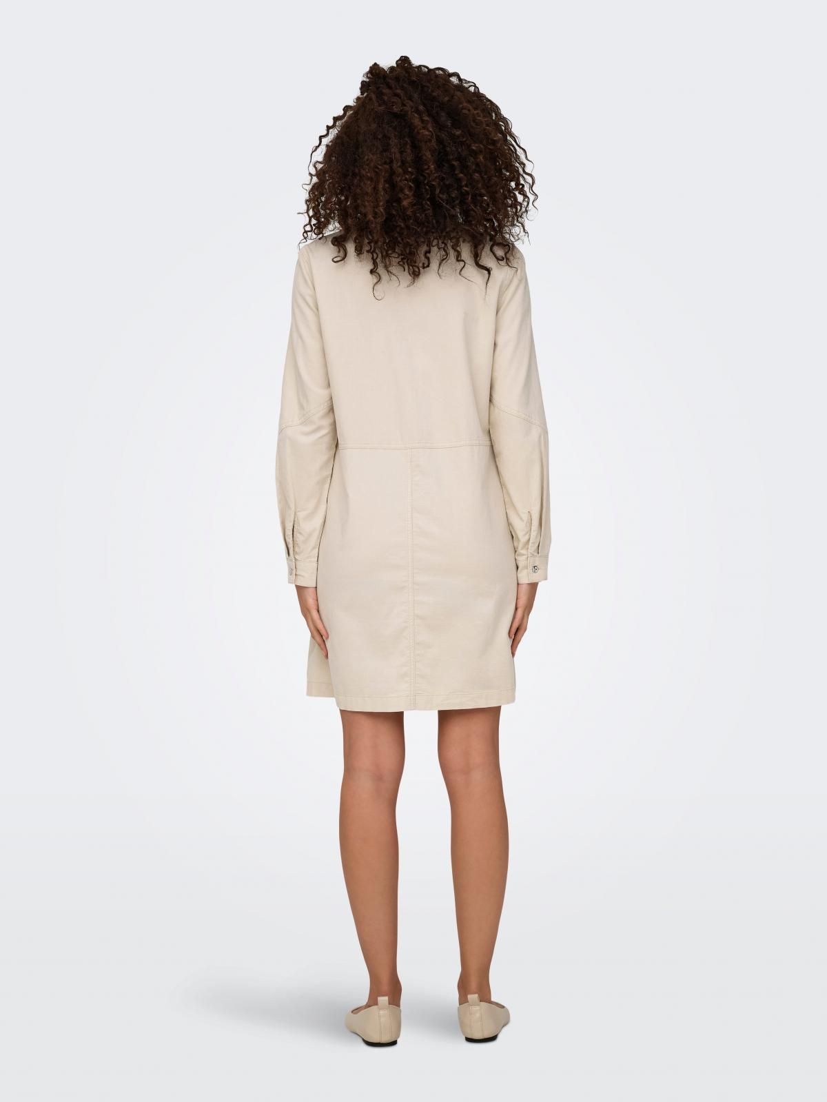 온리 루즈핏 미니 셔츠 원피스 15338791_115 BEIGE / PUMICE STONE - 상세 이미지 2
