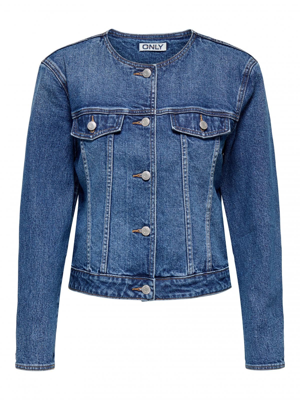 온리 라운드넥 클래식 데님재킷 15357979_2115 BLUE / MEDIUM BLUE DENIM - 상세 이미지 3
