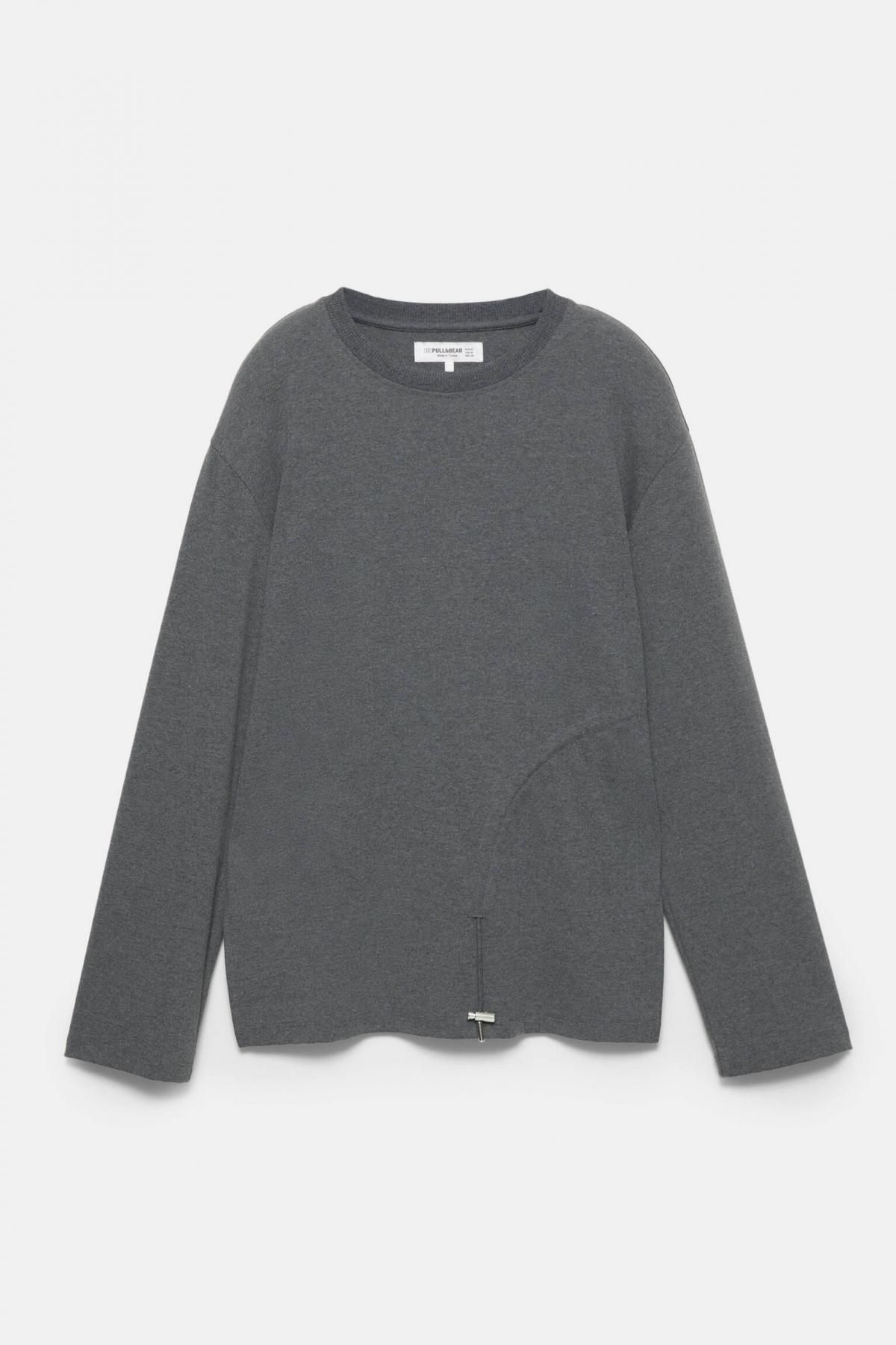 풀앤베어 베이직 라운드넥 스트레치 긴팔 티셔츠 3230/308 GREY MARL - 상품 이미지