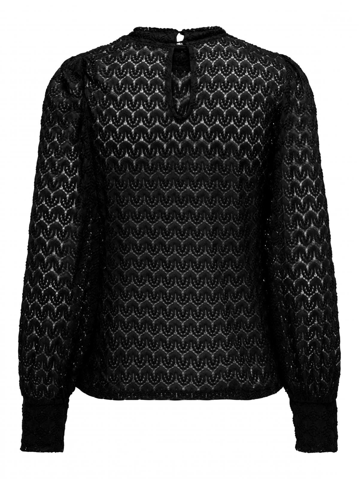 제이디와이 레이스 시스루 하이넥 블라우스 15268408_2161 BLACK / BLACK - 상세 이미지 4