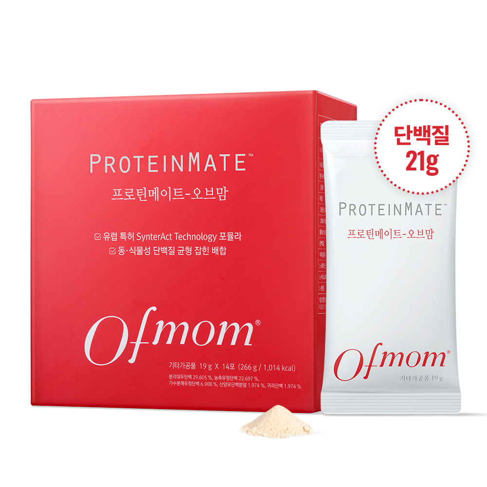 오브맘 프로틴메이트 프로틴파우더 쉐이크 단백질보충제 1박스, 7일분 - 메인 이미지
