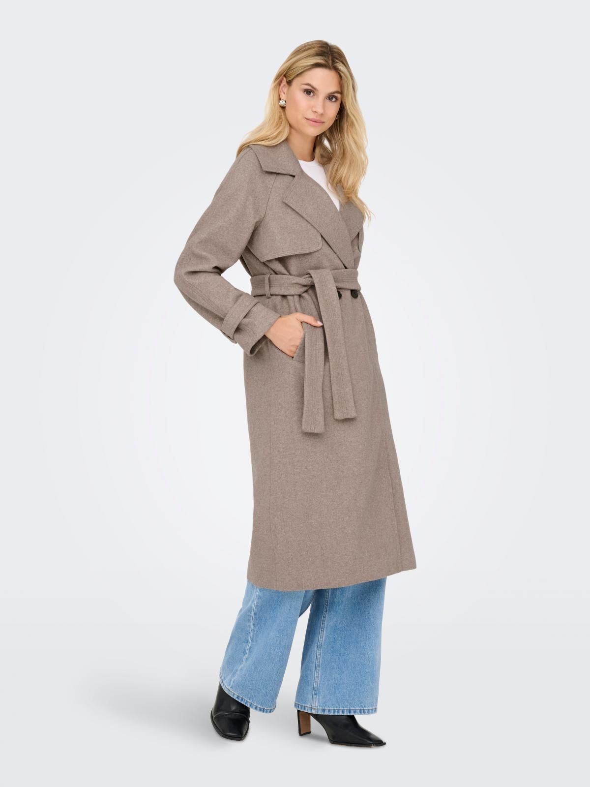 온리 테크니컬 소프트 롱 벨티드 코트 15373586_116_1270340 WHITE / SIMPLY TAUPE - 상세 이미지 5