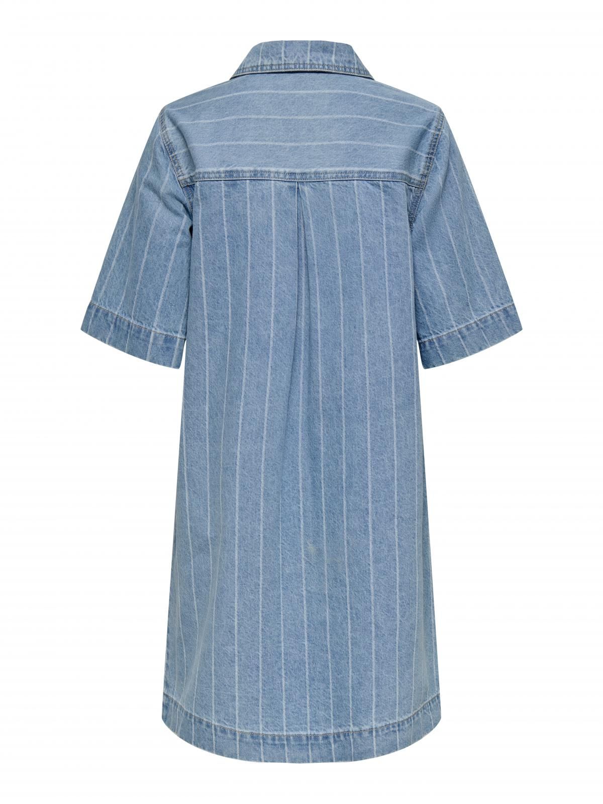 온리 데님 캐주얼 셔츠카라 미니 원피스 15355054_2116_1209518 BLUE / LIGHT BLUE DENIM - 상세 이미지 4