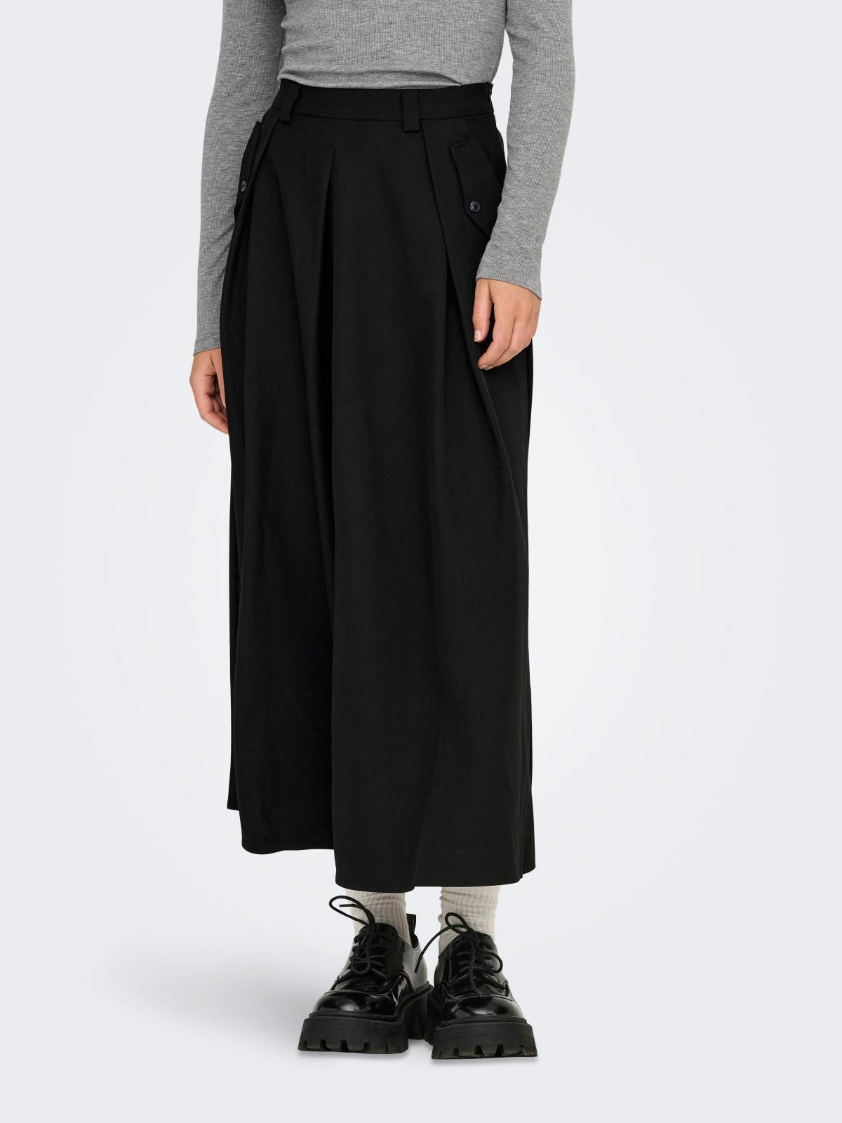 온리 테일러드 하이웨이스트 롱스커트 15331530_2161 BLACK / BLACK - 상품 이미지
