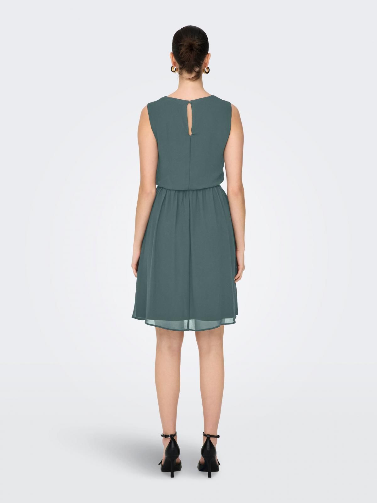 온리 엘라스틱 웨이스트 민소매 미니 원피스 15347811_1469 GREEN / BALSAM GREEN - 상세 이미지 2