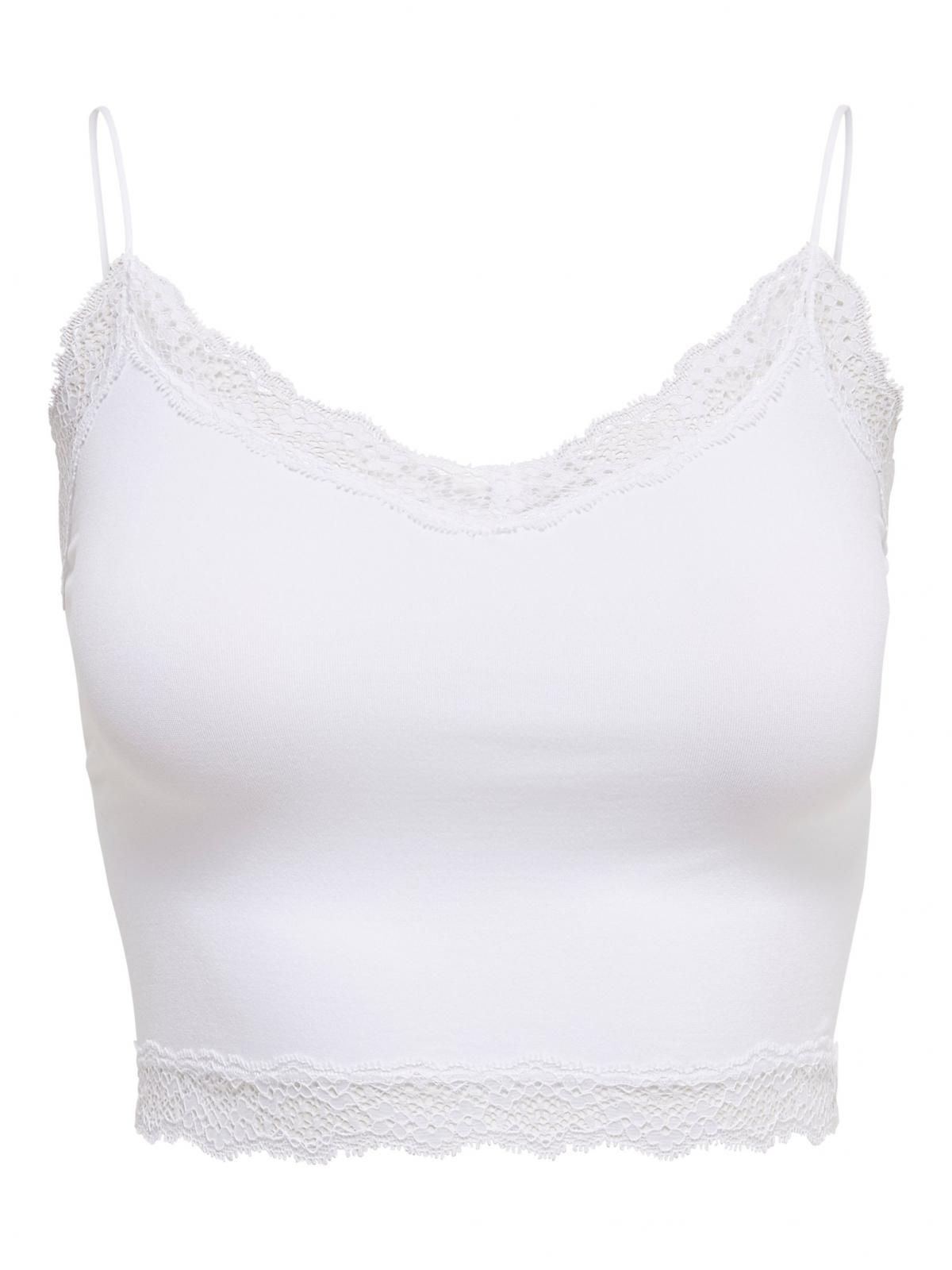 온리 레이스 크롭 베이직 민소매 탑 15190175_5 WHITE / BRIGHT WHITE - 상세 이미지 3