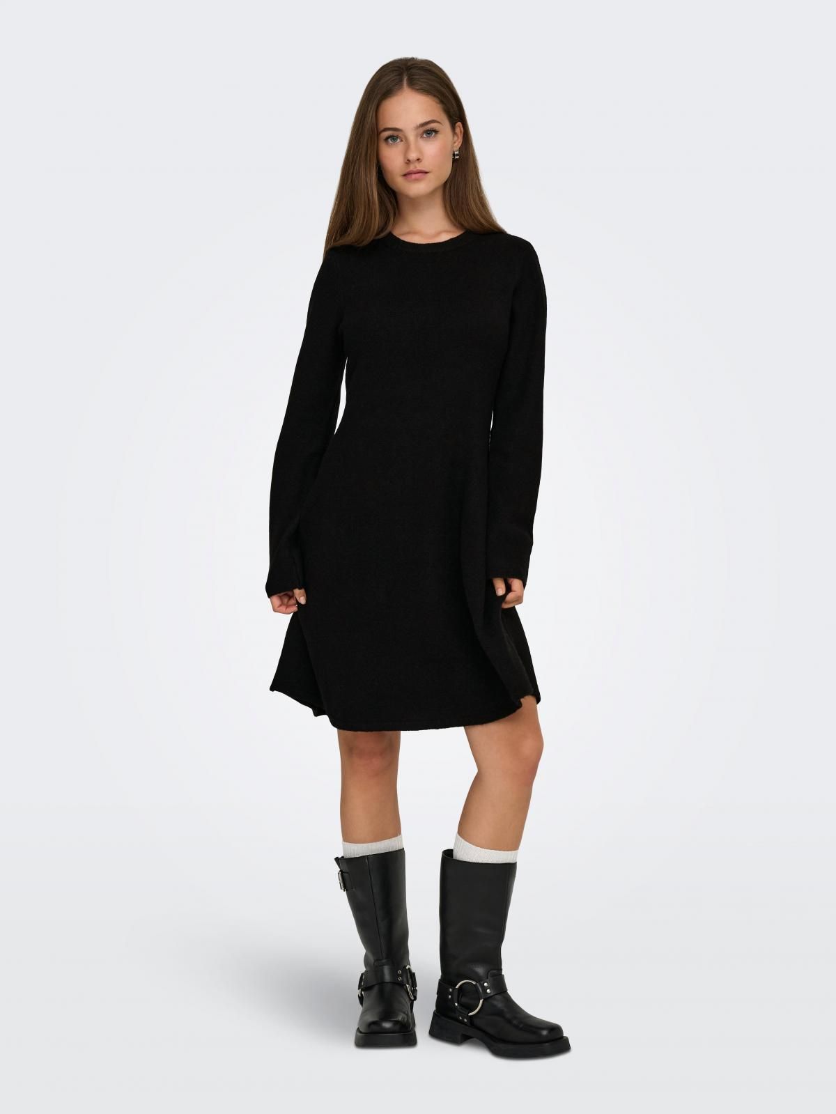 제이디와이 베이직 라운드넥 니트 미니 원피스 15366496_2161 BLACK / BLACK - 상세 이미지 5