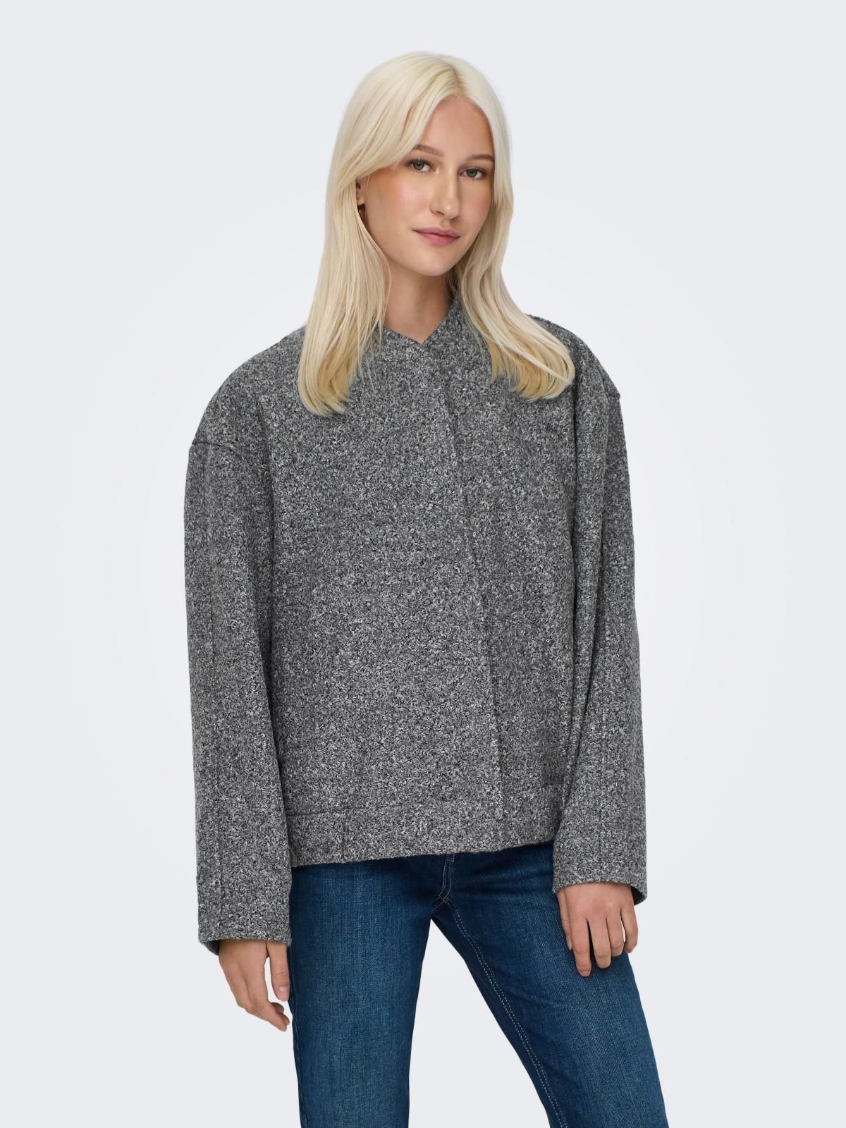 온리 베이직 소프트 테크니컬 봄버 재킷 15331099_2383 GREY / DARK GREY MELANGE - 상품 이미지
