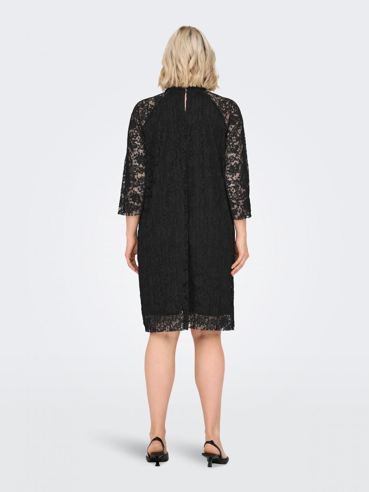 온리 레이스 블랙 미니 원피스 라운드넥 15334212_2161 BLACK / BLACK - 상세 이미지 2