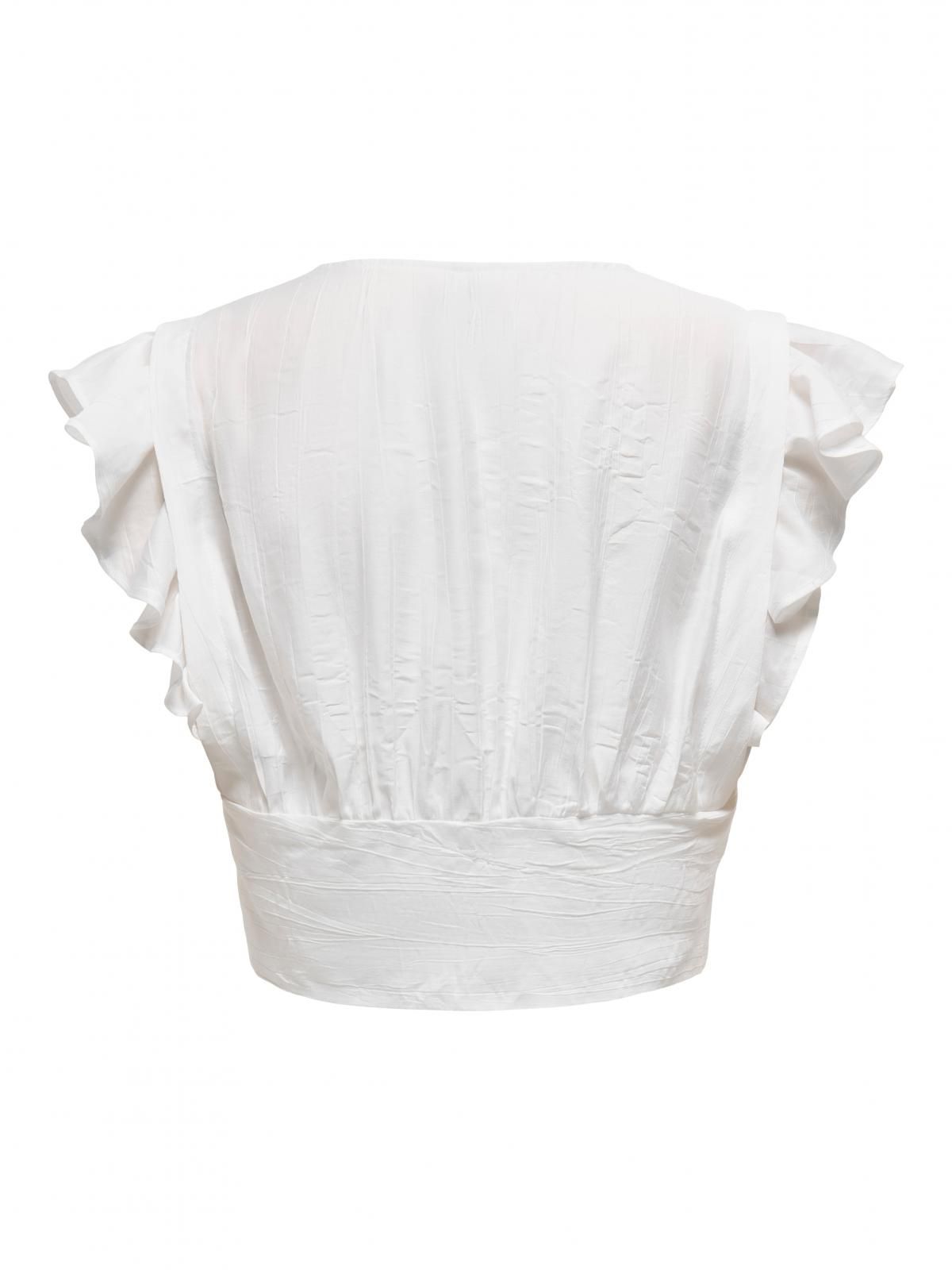 온리 프릴 스트링 루즈핏 반팔 블라우스 15346937_5 WHITE / BRIGHT WHITE - 상세 이미지 4