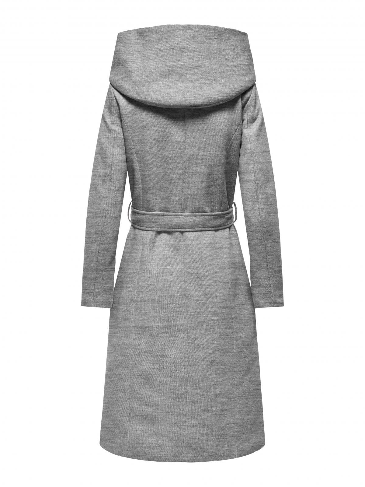 온리 테크니컬 하이넥 벨티드 롱 코트 15317976_2381 GREY / LIGHT GREY MELANGE - 상세 이미지 4