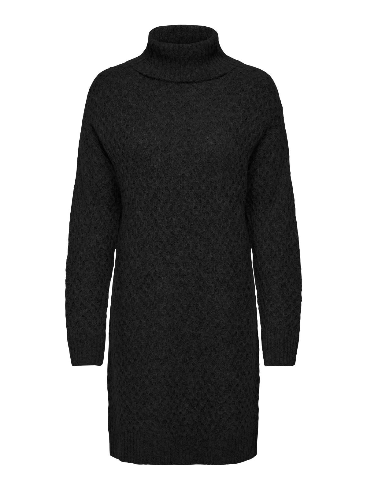 제이디와이 테크니컬 니트 하이넥 미니 원피스 15328357_2161 BLACK / BLACK - 상세 이미지 3