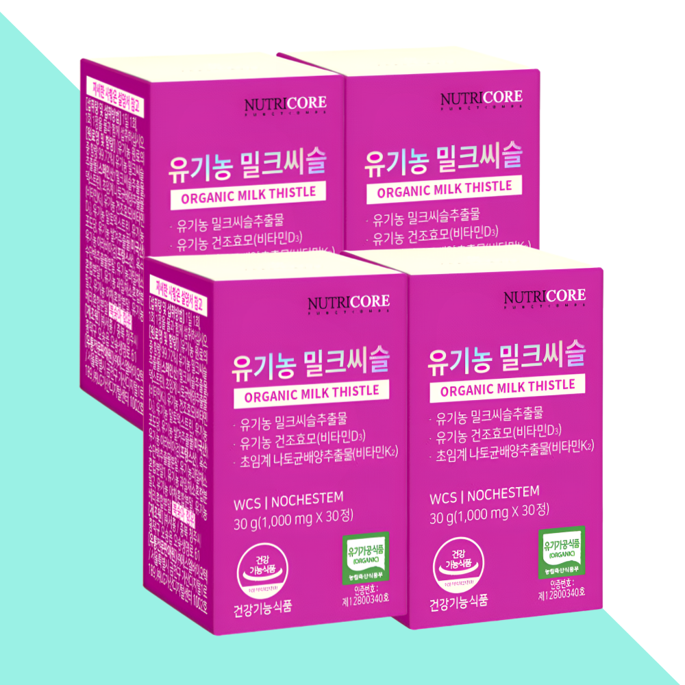 뉴트리코어 밀크씨슬 비타민D 비타민K 30캡슐X4개 - 메인 이미지