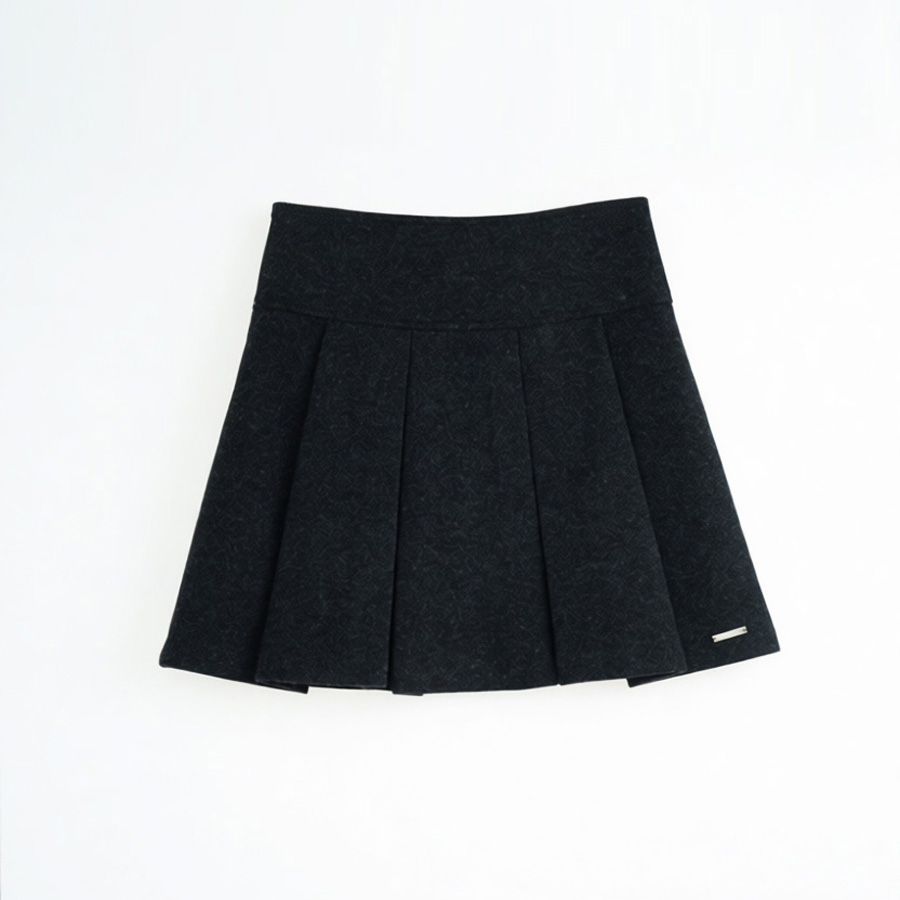 소프트 웜 플리츠 A라인 미니 스커트 (CHARCOAL, 2 SIZE) - 상품 이미지