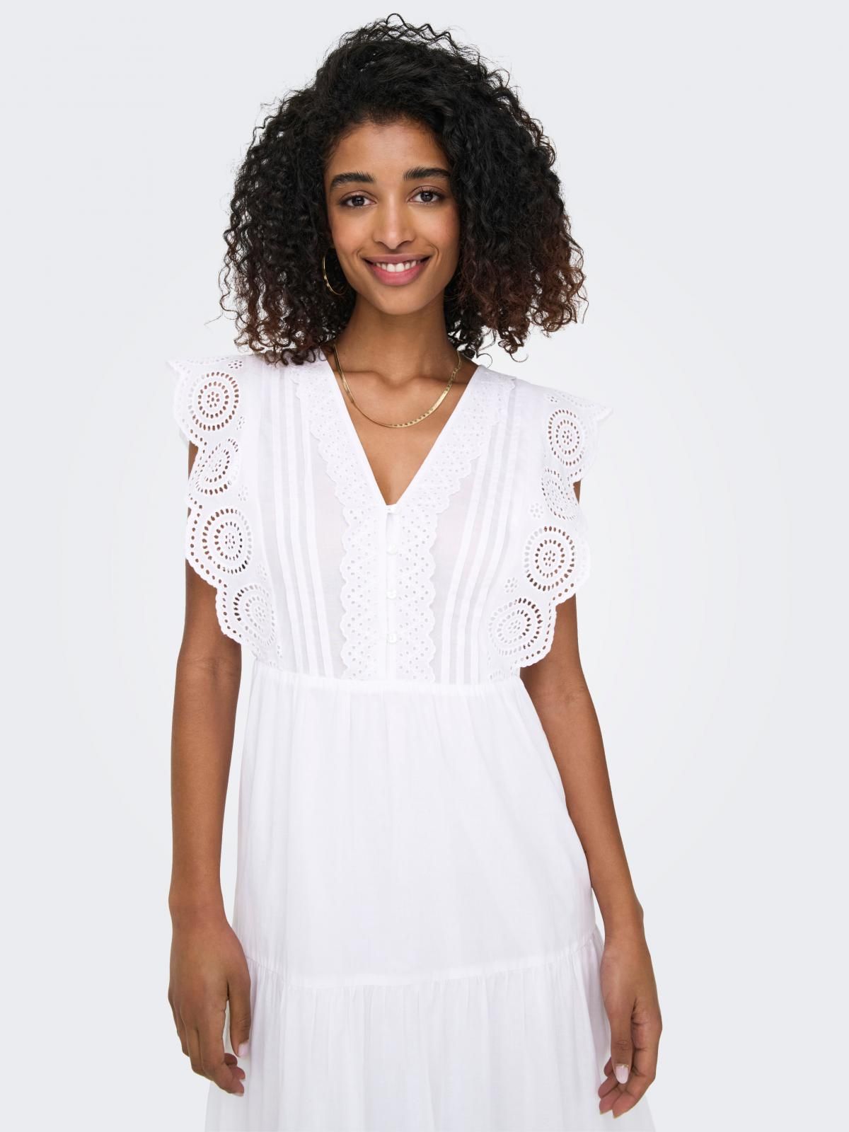 제이디와이 브이넥 플레어 미디 원피스 화이트 15350748_5 WHITE / BRIGHT WHITE 이미지 6