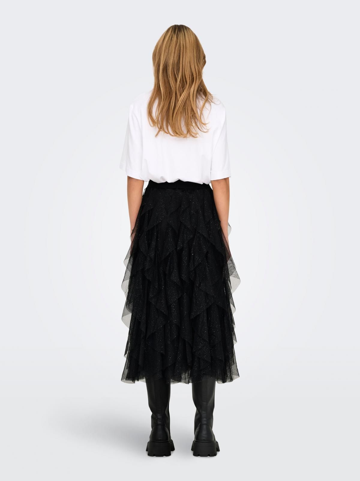 온리 글리터 티어드 튤 롱 스커트 밴딩 블랙 15334237_2161_1161408 BLACK / BLACK - 상세 이미지 2
