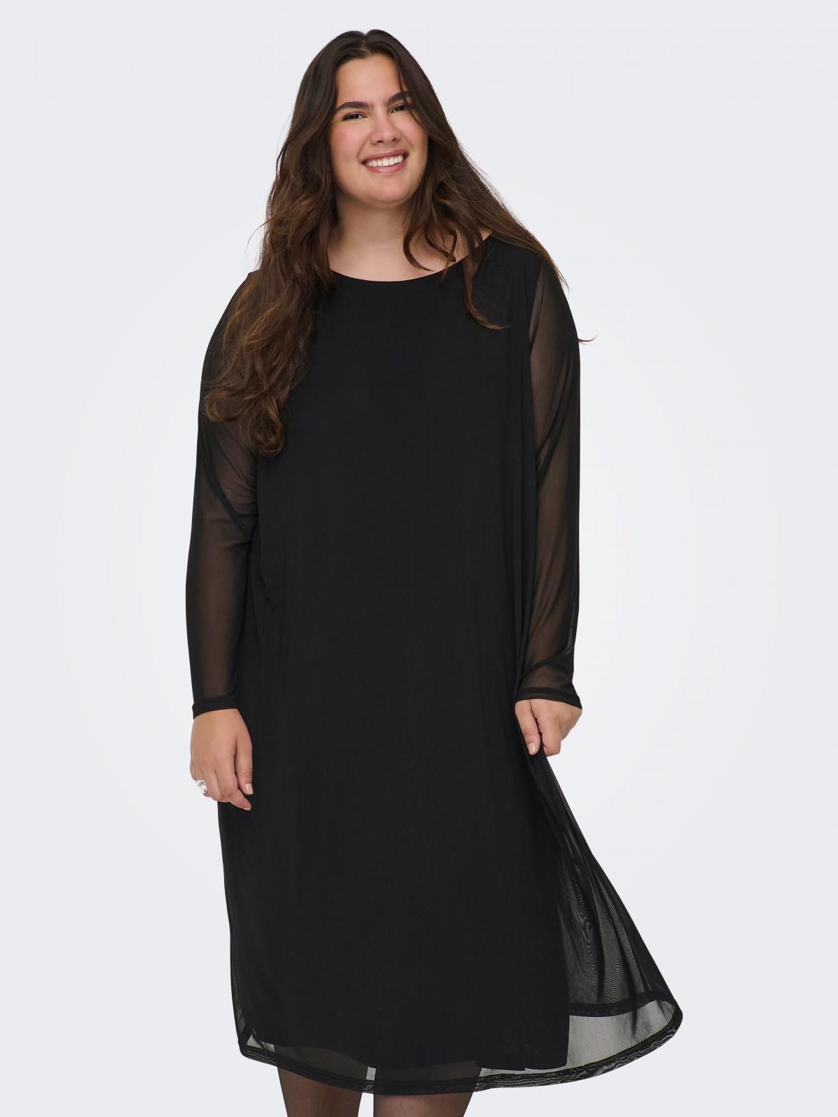 온리 빅사이즈 벨트 블랙 미디 원피스 15334224_2161 BLACK / BLACK 이미지 6