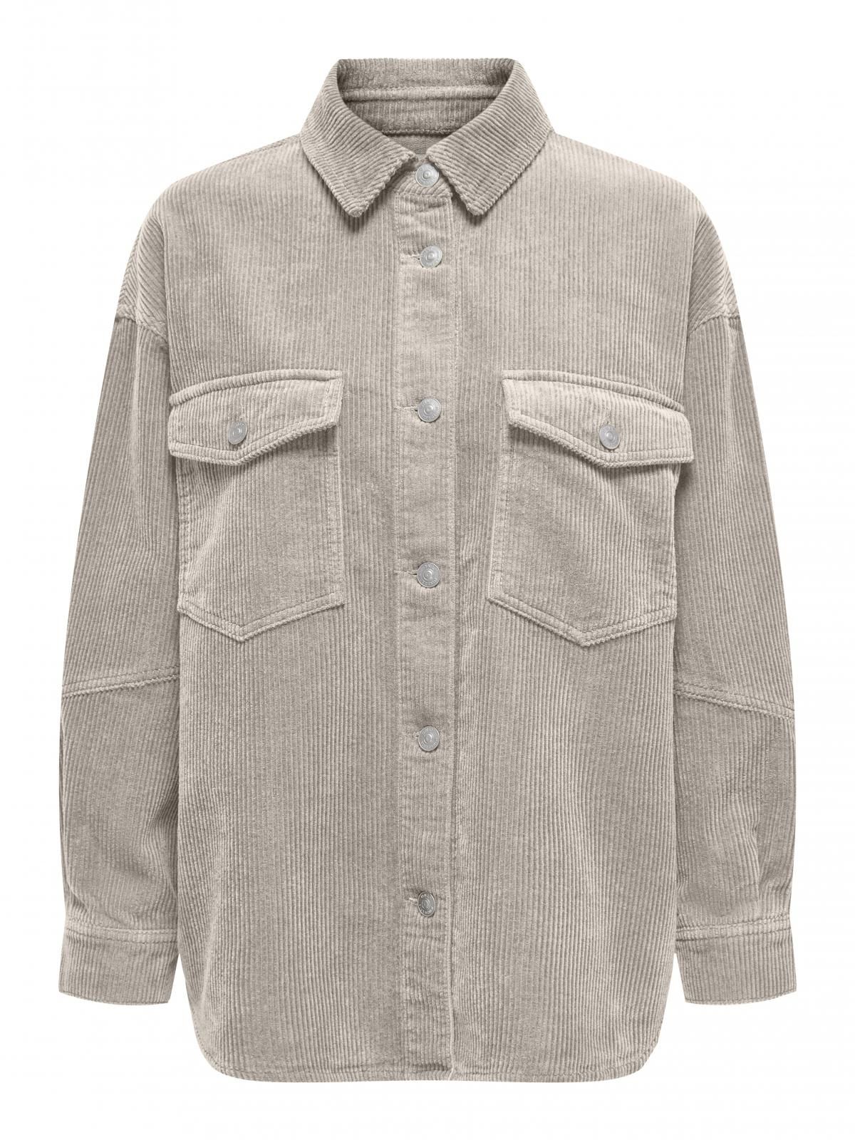 온리 코듀로이 오버핏 데님 셔츠 15331547_115 BEIGE / PUMICE STONE - 상세 이미지 3