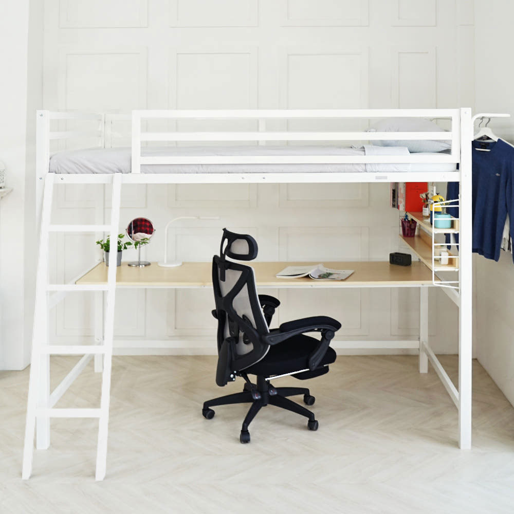 [선물이벤트] 일루일루 코모드i 스퀘어 책상 벙커침대 SS 철제 성인 2층 수납 학생