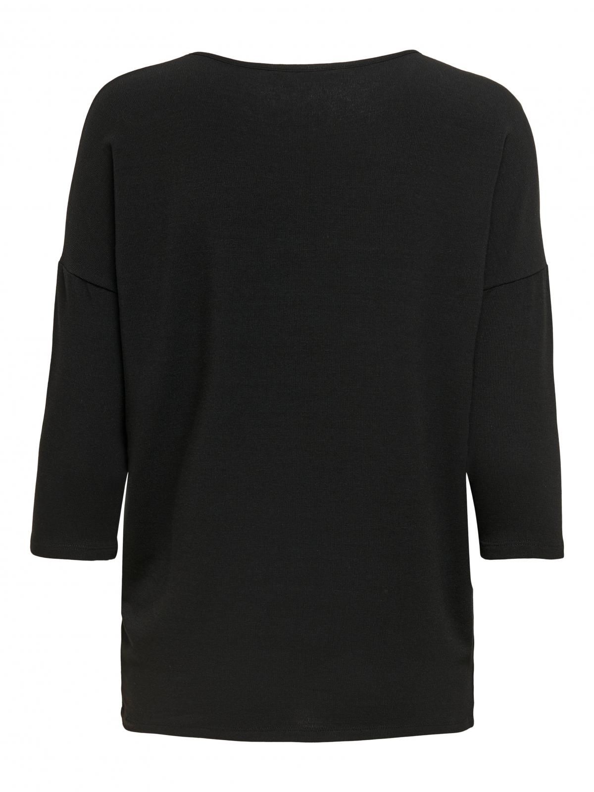 온리 베이직 루즈핏 라운드넥 7부 티셔츠 15157920_2161 BLACK / BLACK - 상세 이미지 4